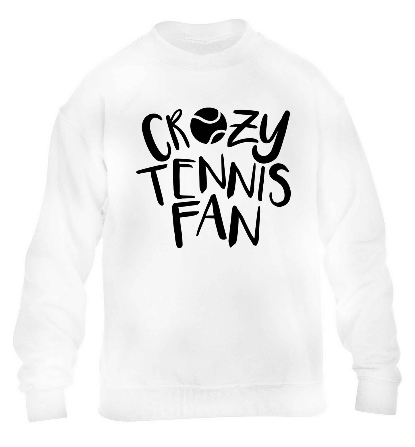 Crazy tennis fan children's white sweater 12-13 Years