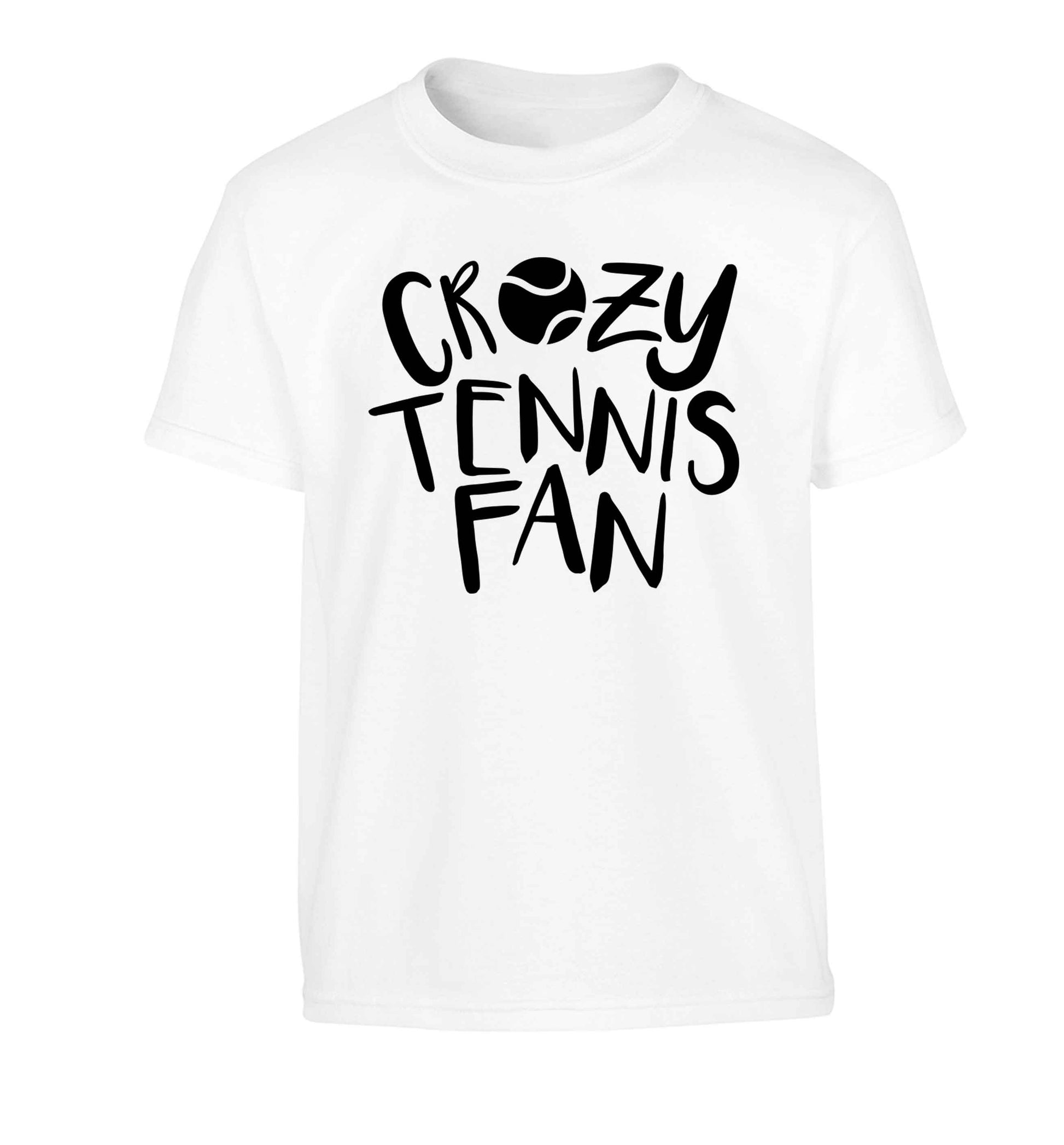 Crazy tennis fan Children's white Tshirt 12-13 Years