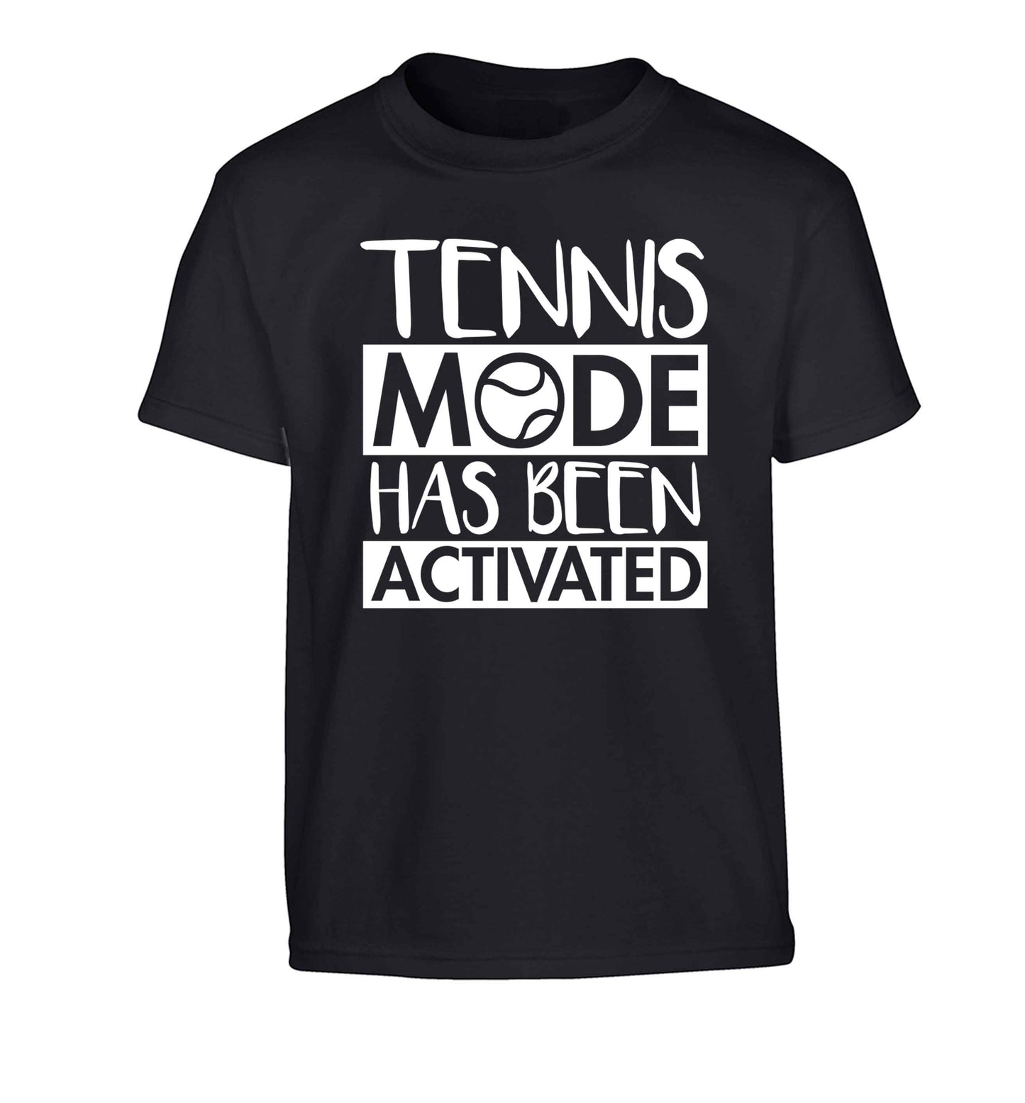 Tennis mode has been activated Children's black Tshirt 12-13 Years