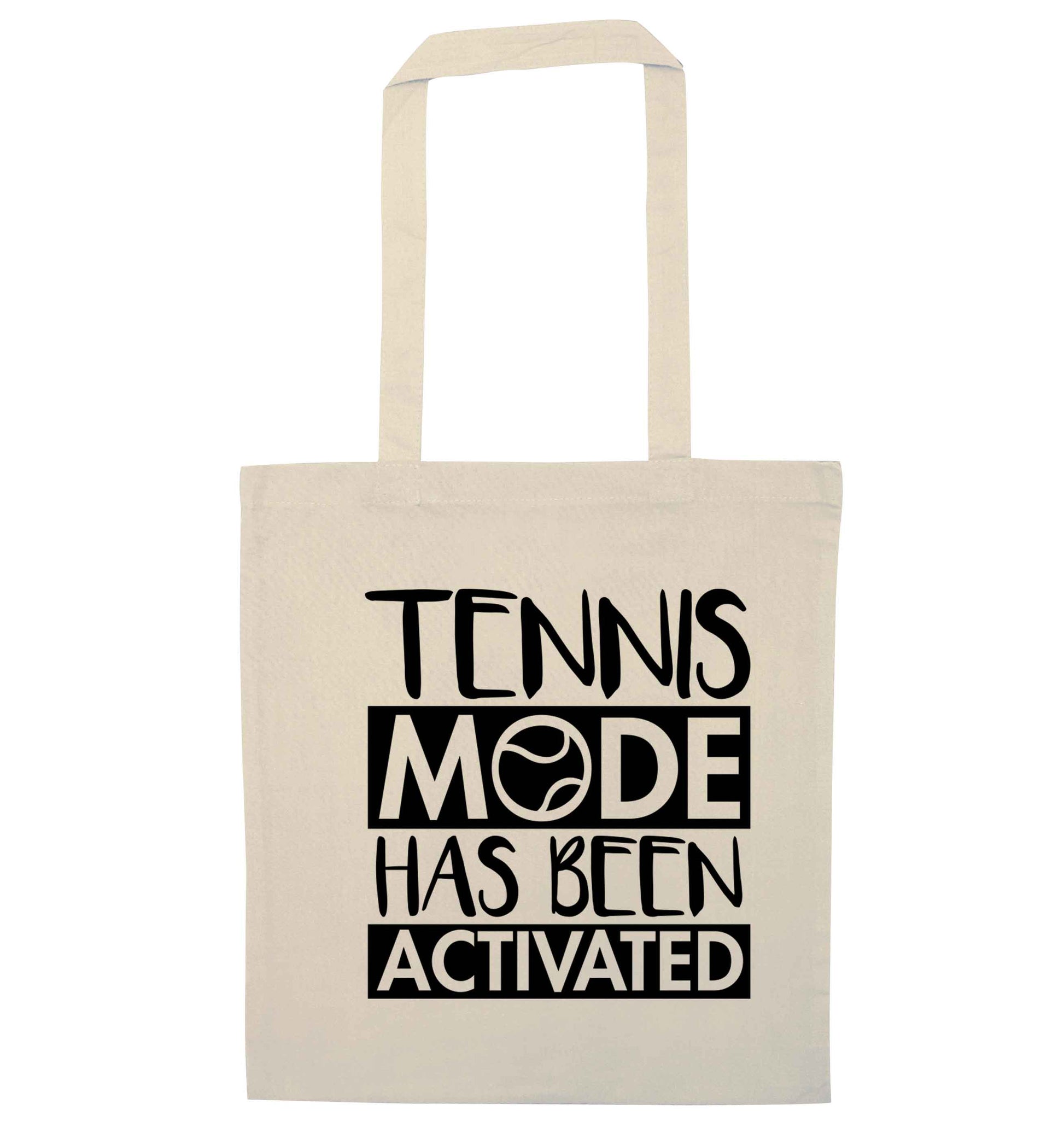 Tennis mode has been activated natural tote bag