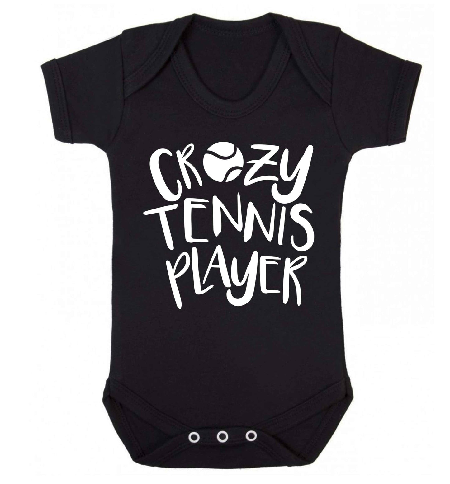 Crazy tennis player Baby Vest black 18-24 months