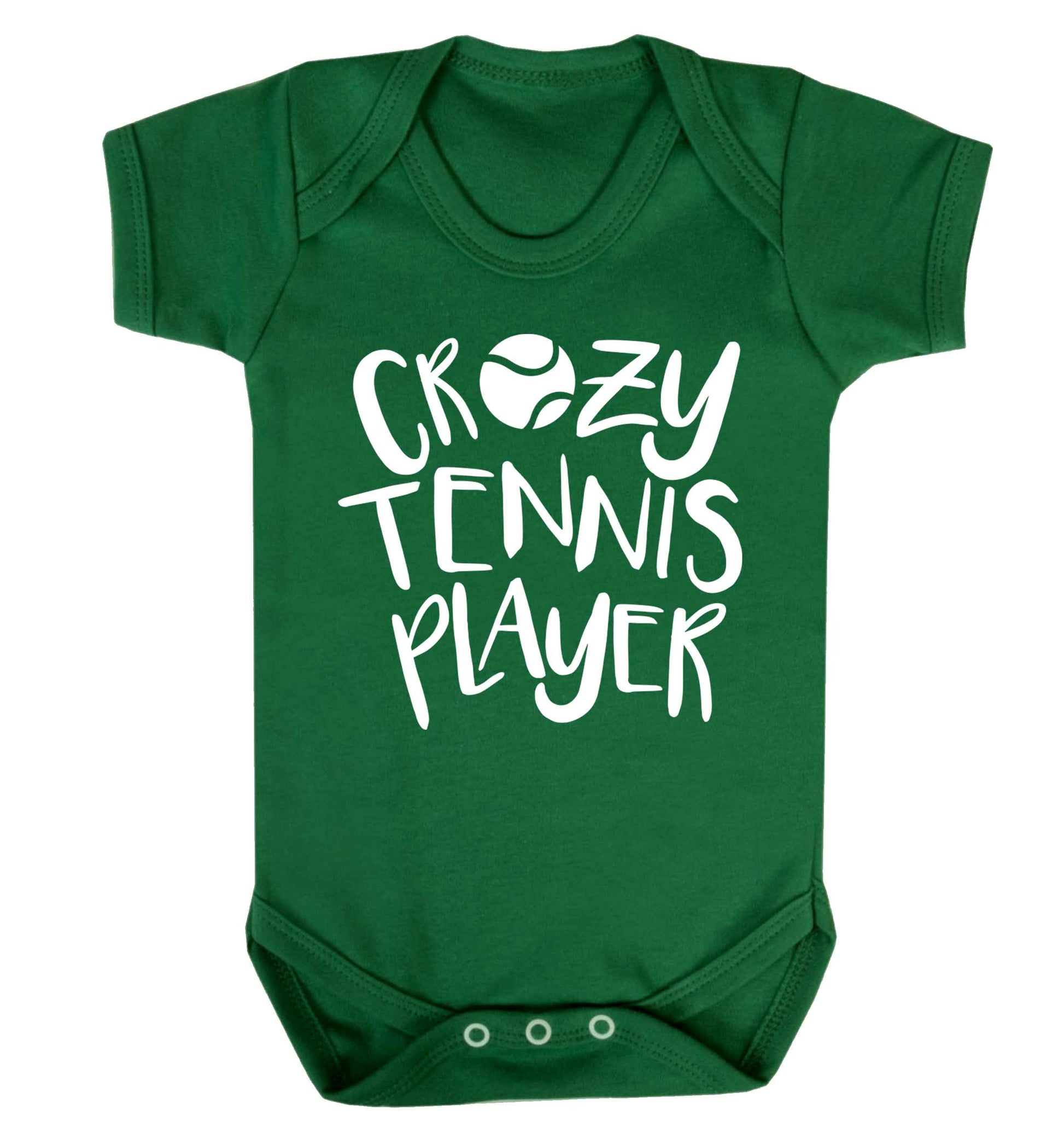 Crazy tennis player Baby Vest green 18-24 months