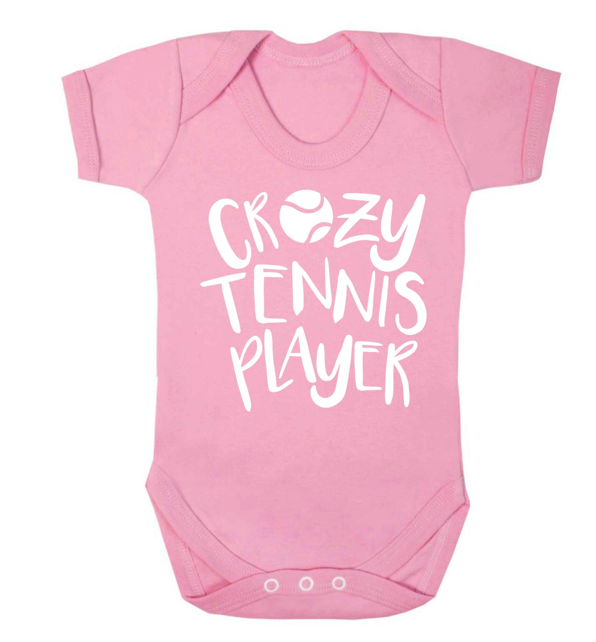 Crazy tennis player Baby Vest pale pink 18-24 months