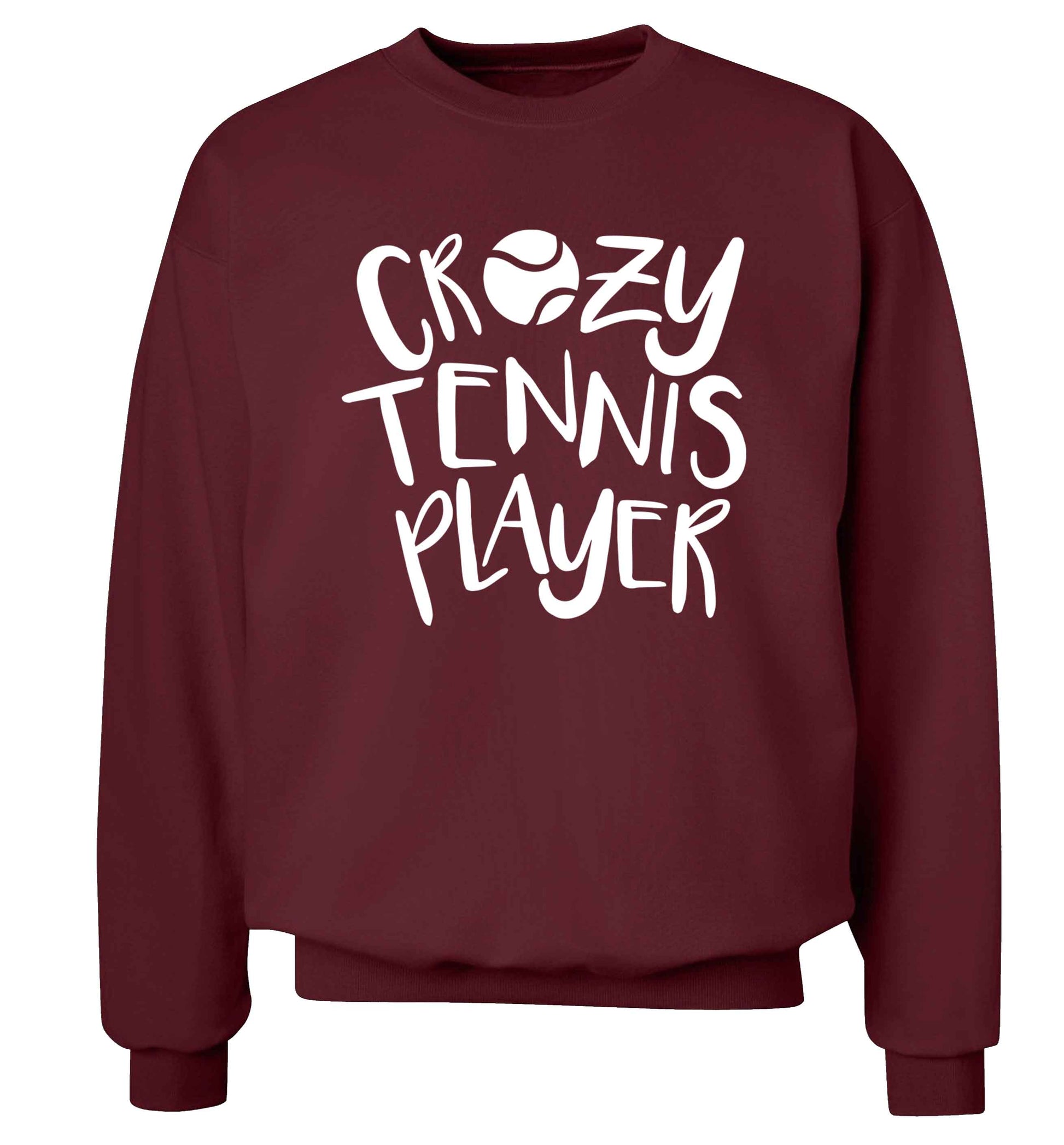 Crazy tennis player Adult's unisex maroon Sweater 2XL