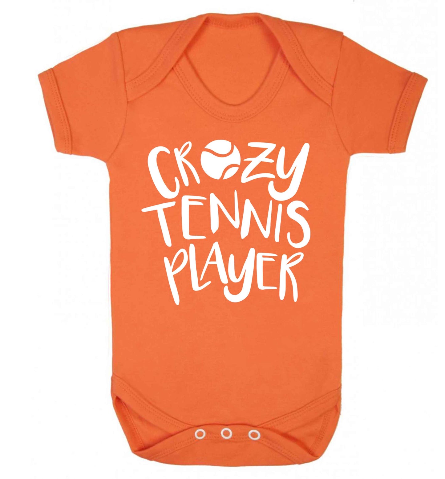 Crazy tennis player Baby Vest orange 18-24 months