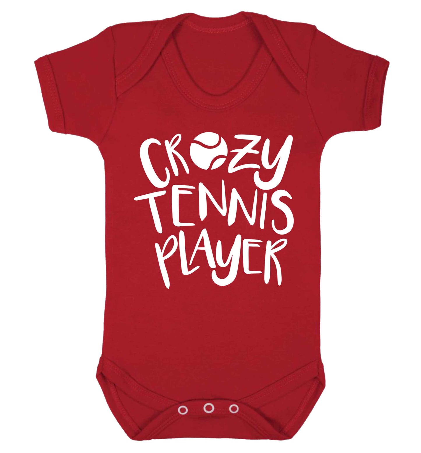 Crazy tennis player Baby Vest red 18-24 months