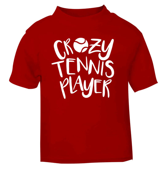 Crazy tennis player red Baby Toddler Tshirt 2 Years