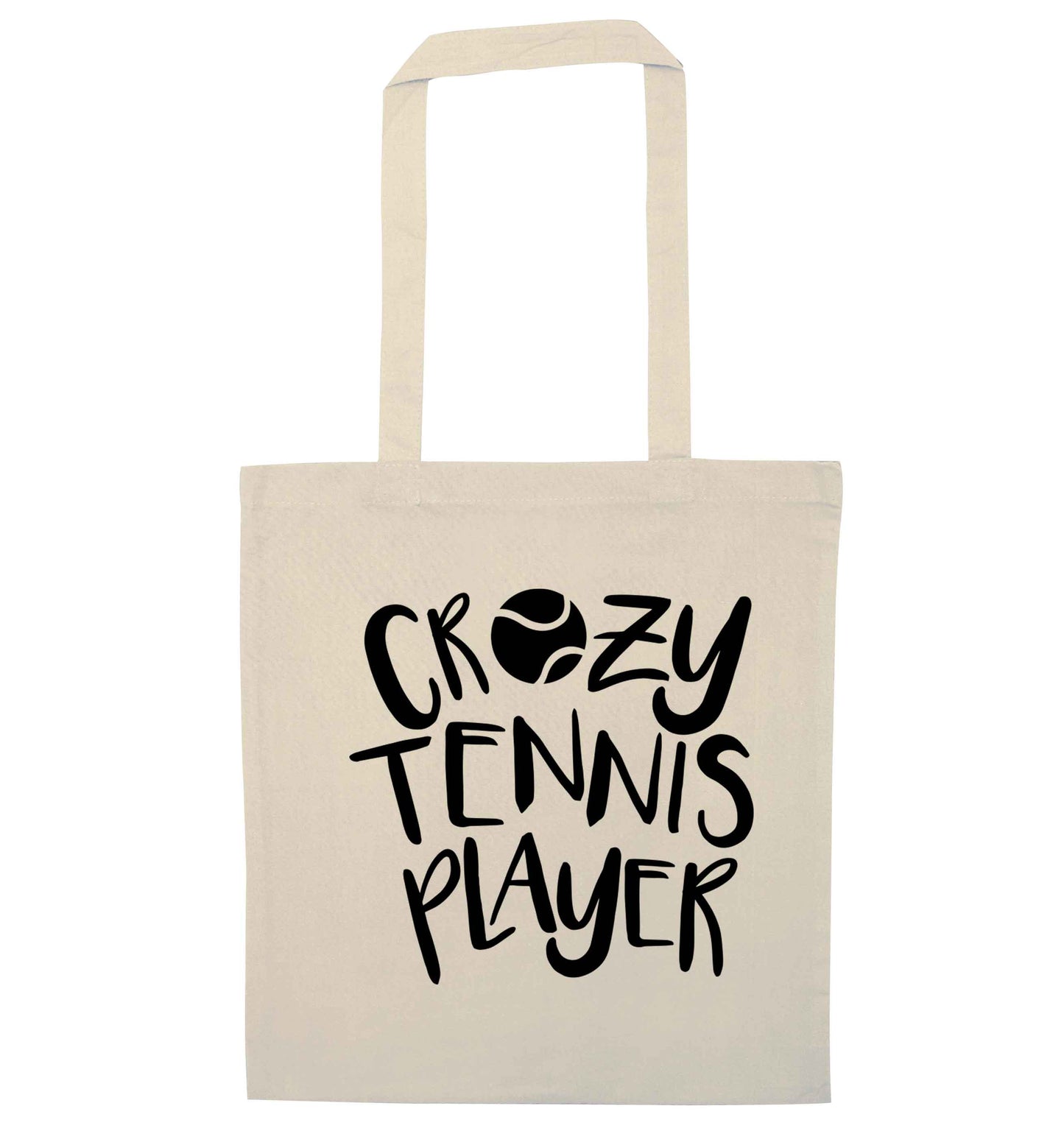 Crazy tennis player natural tote bag