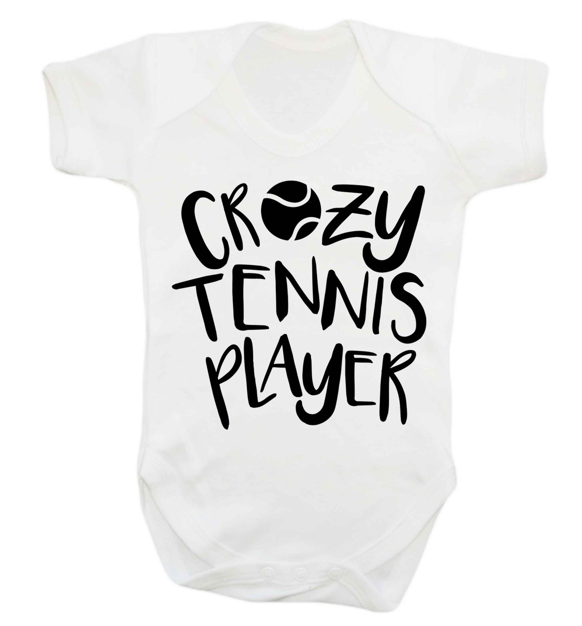 Crazy tennis player Baby Vest white 18-24 months