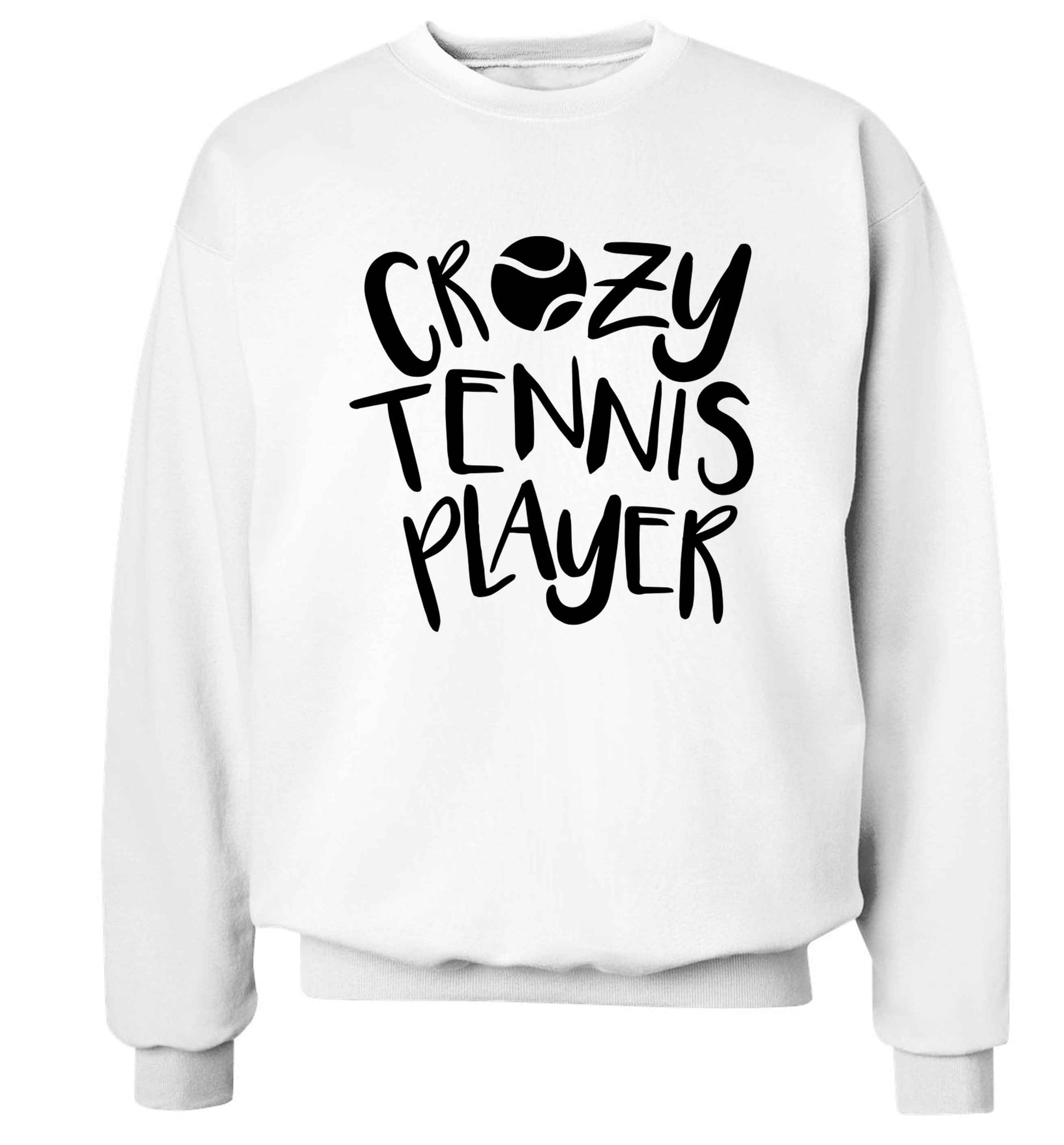 Crazy tennis player Adult's unisex white Sweater 2XL