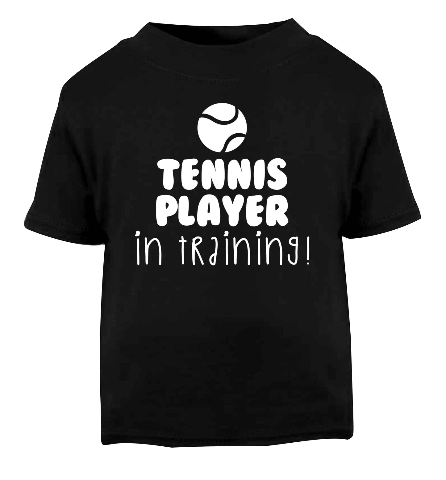 Tennis player in training Black Baby Toddler Tshirt 2 years