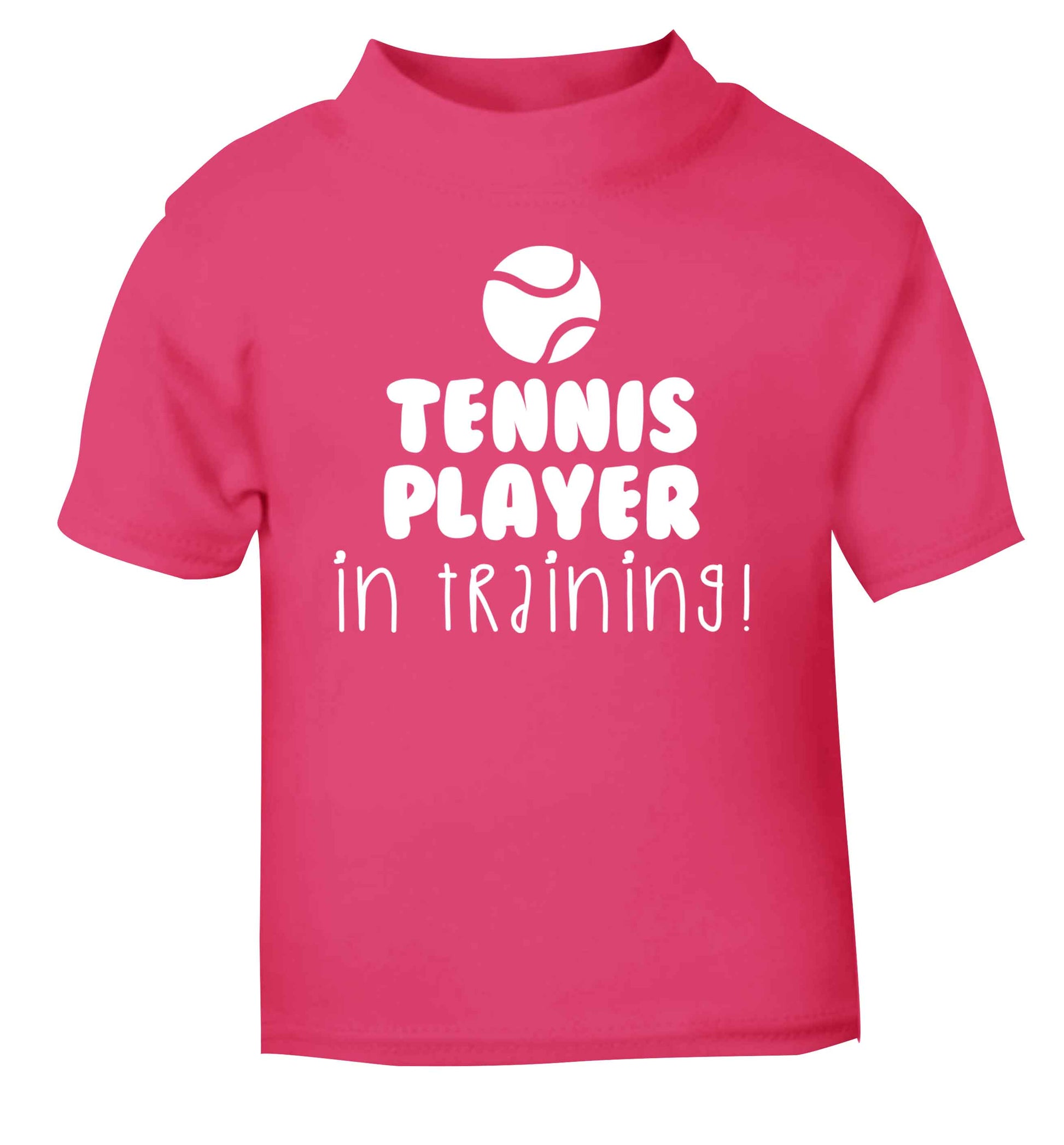 Tennis player in training pink Baby Toddler Tshirt 2 Years