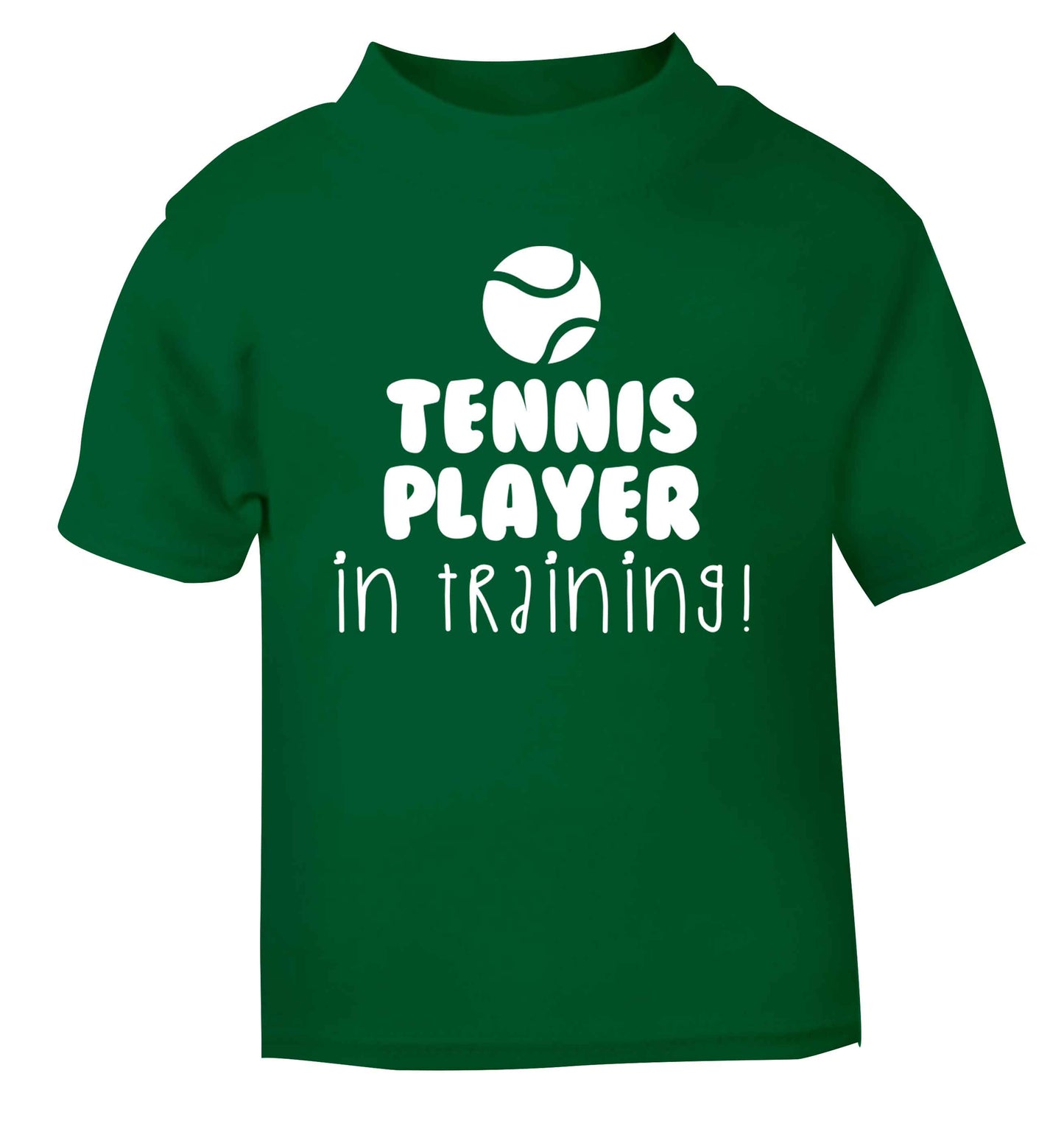 Tennis player in training green Baby Toddler Tshirt 2 Years