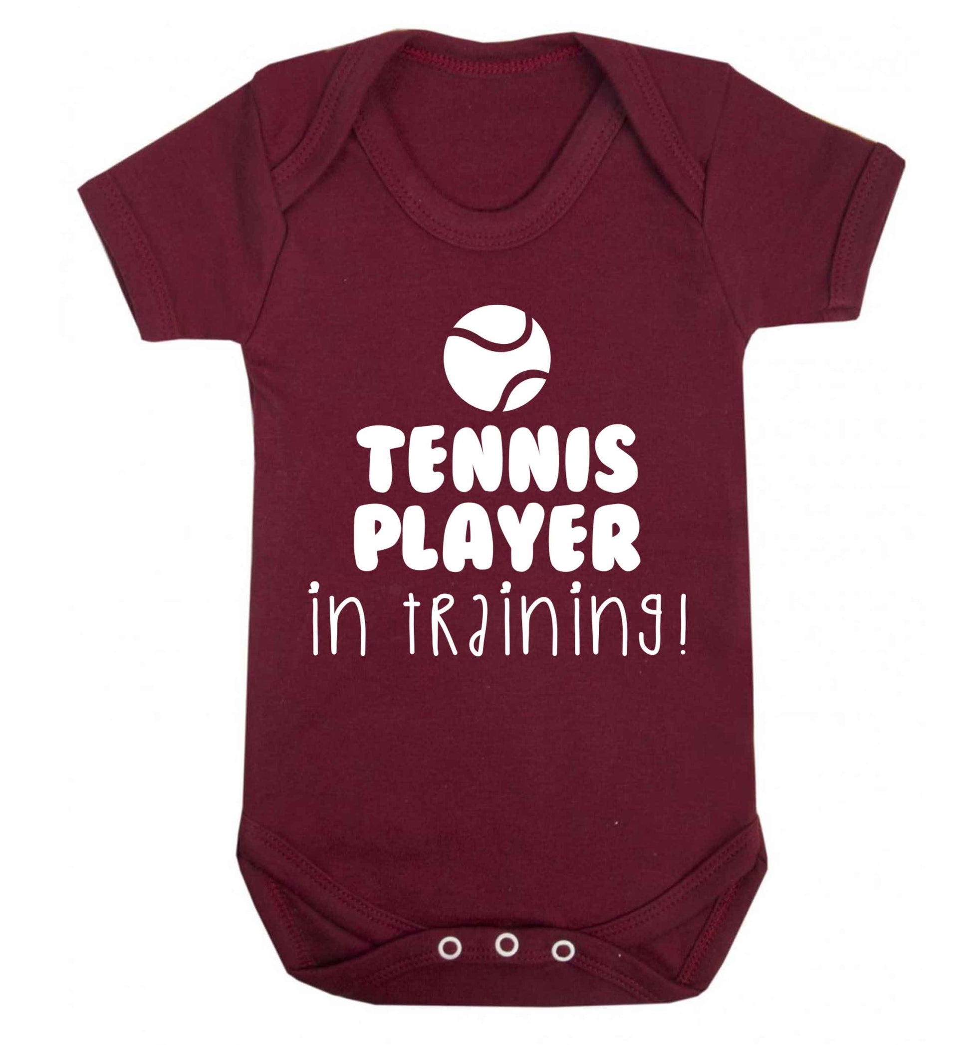 Tennis player in training Baby Vest maroon 18-24 months