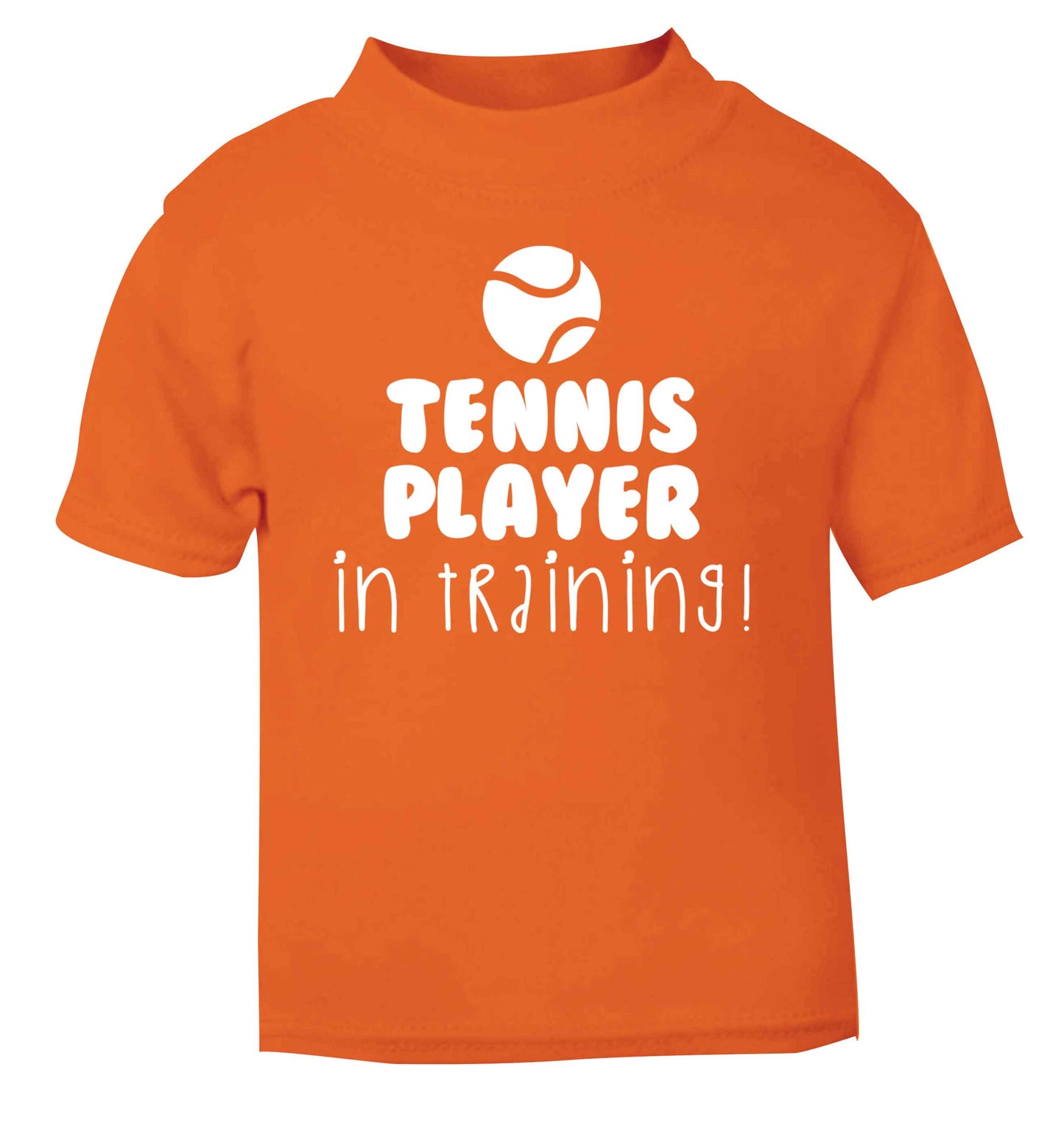 Tennis player in training orange Baby Toddler Tshirt 2 Years