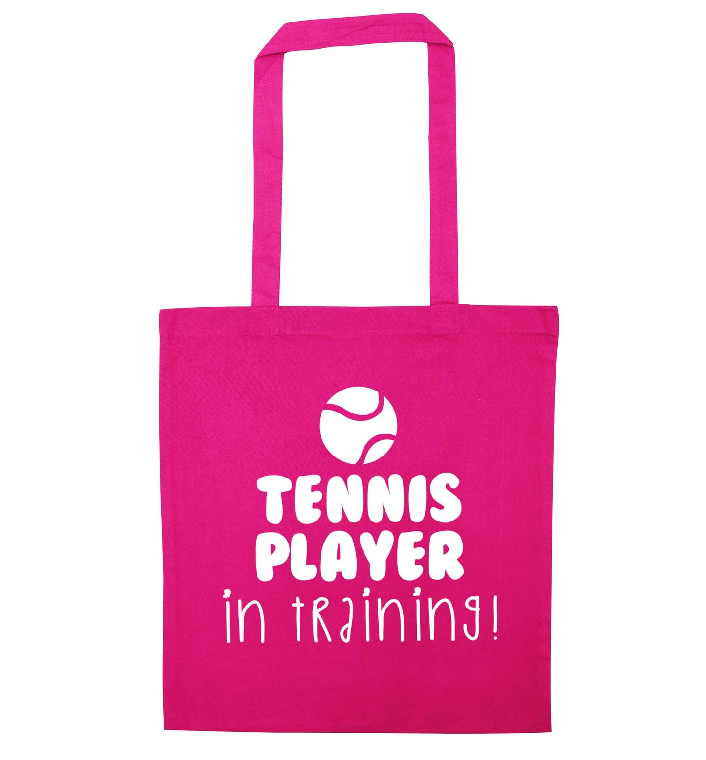Tennis player in training pink tote bag