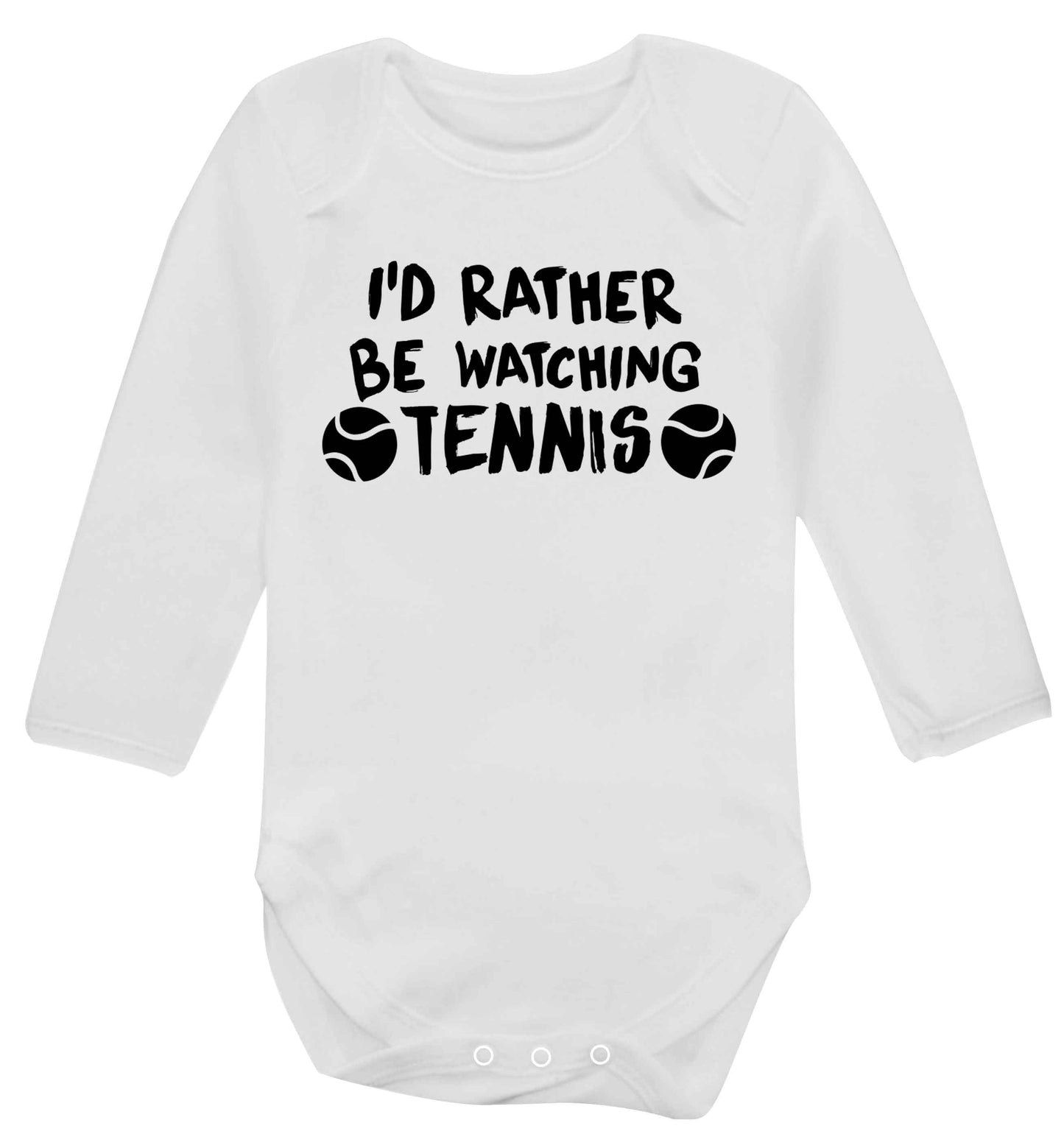 I'd rather be watching the tennis Baby Vest long sleeved white 6-12 months