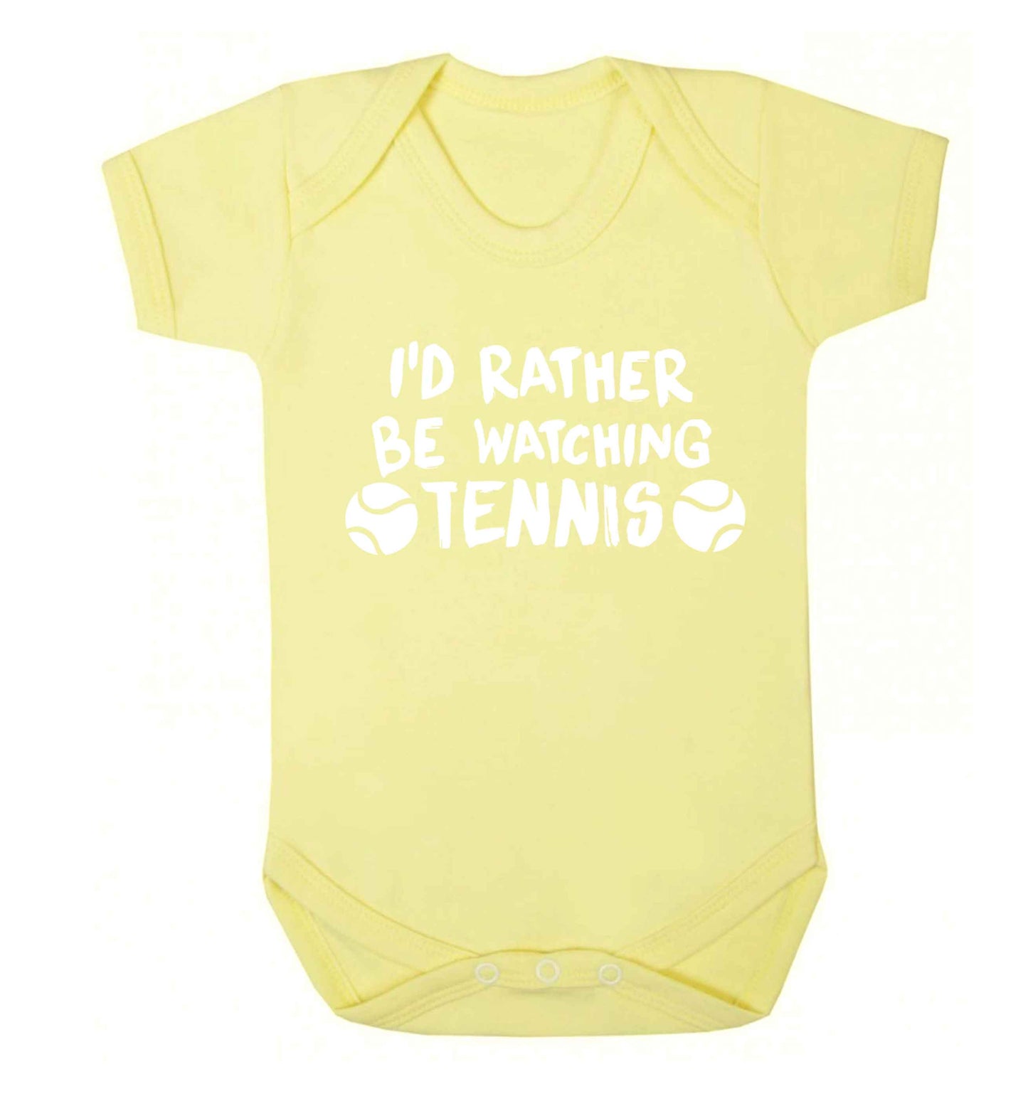 I'd rather be watching the tennis Baby Vest pale yellow 18-24 months