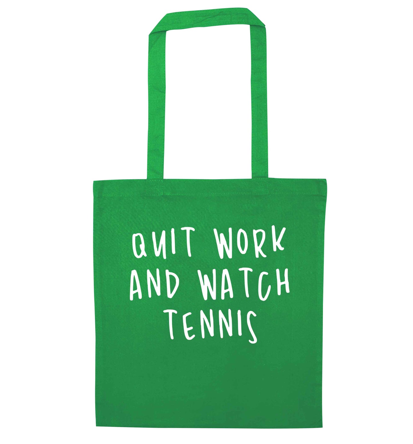 Quit work and watch tennis green tote bag