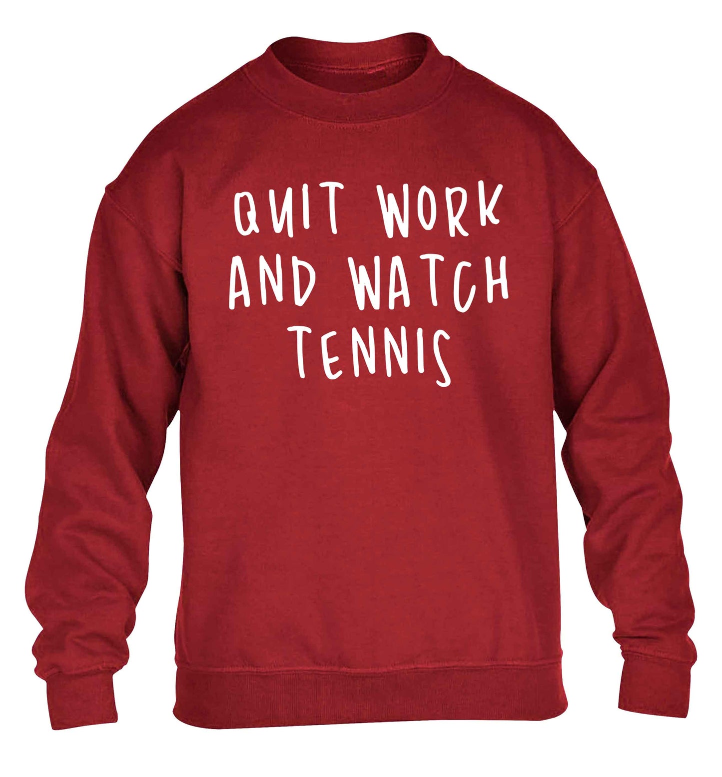 Quit work and watch tennis children's grey sweater 12-13 Years