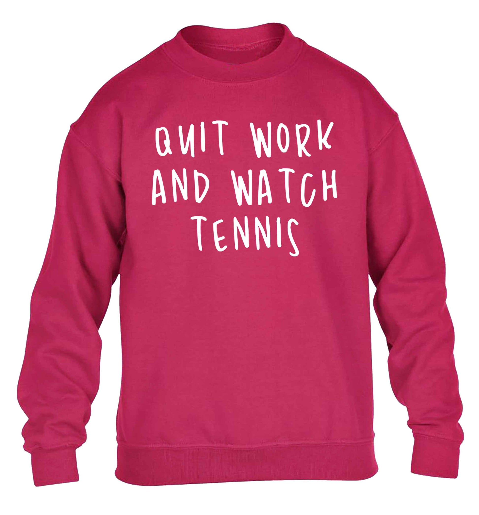Quit work and watch tennis children's pink sweater 12-13 Years