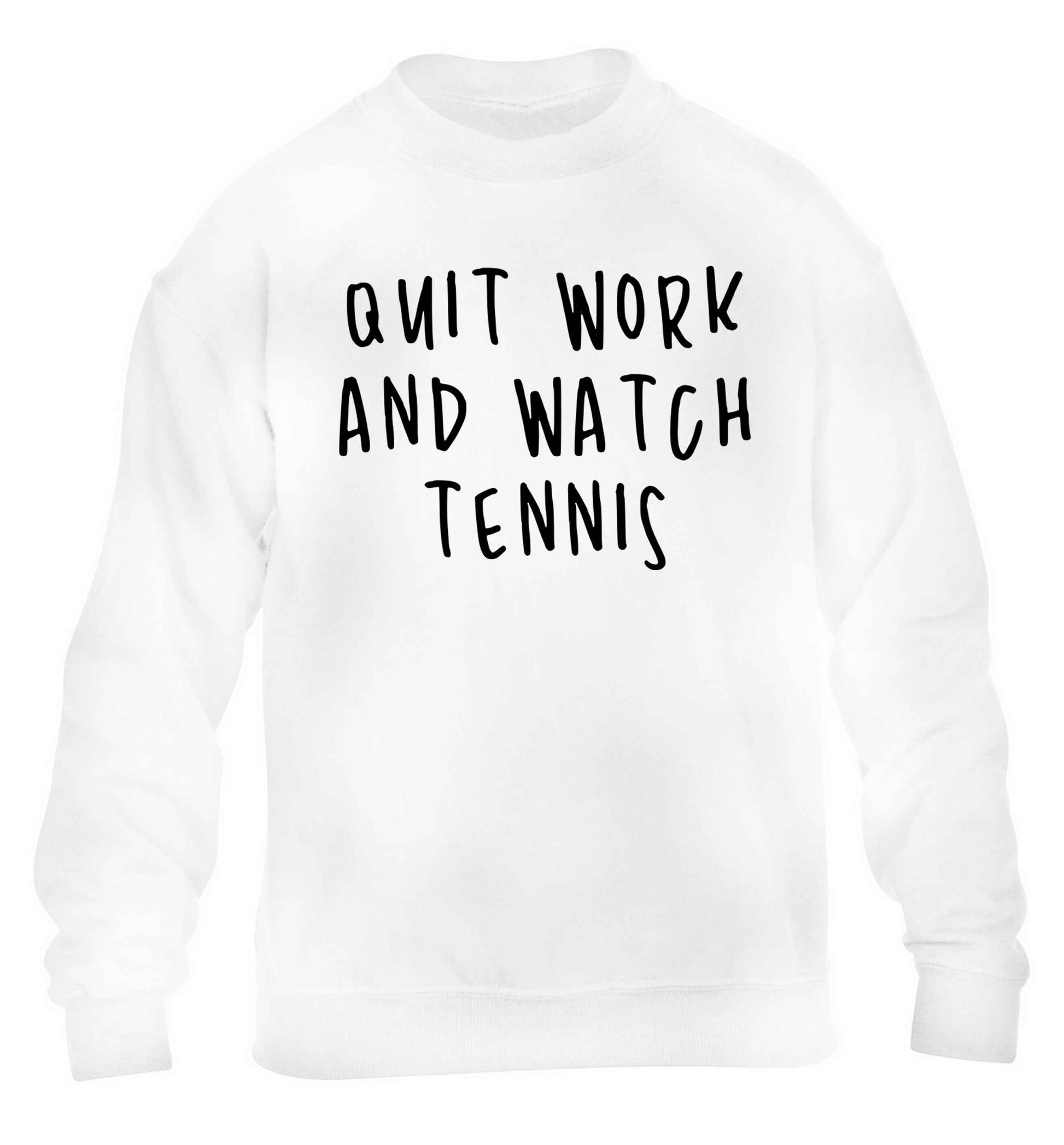 Quit work and watch tennis children's white sweater 12-13 Years