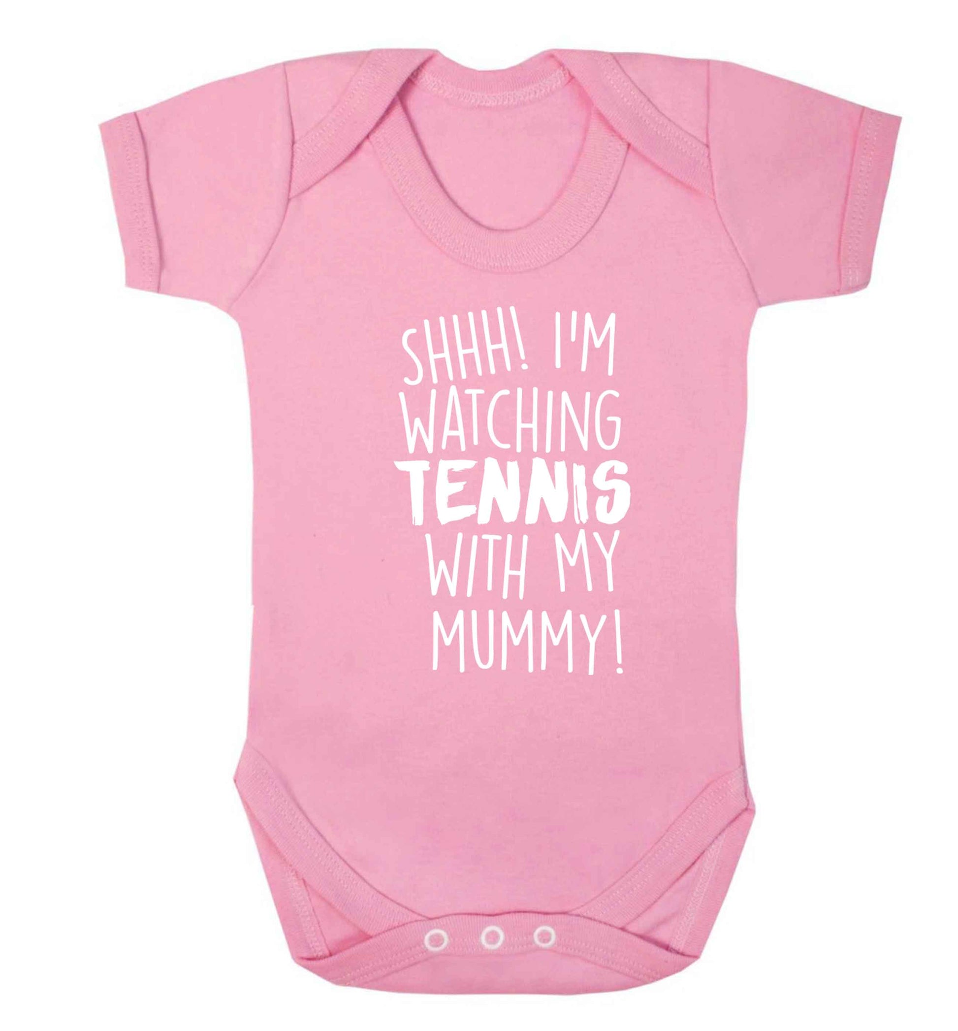 Shh! I'm watching tennis with my mummy! Baby Vest pale pink 18-24 months