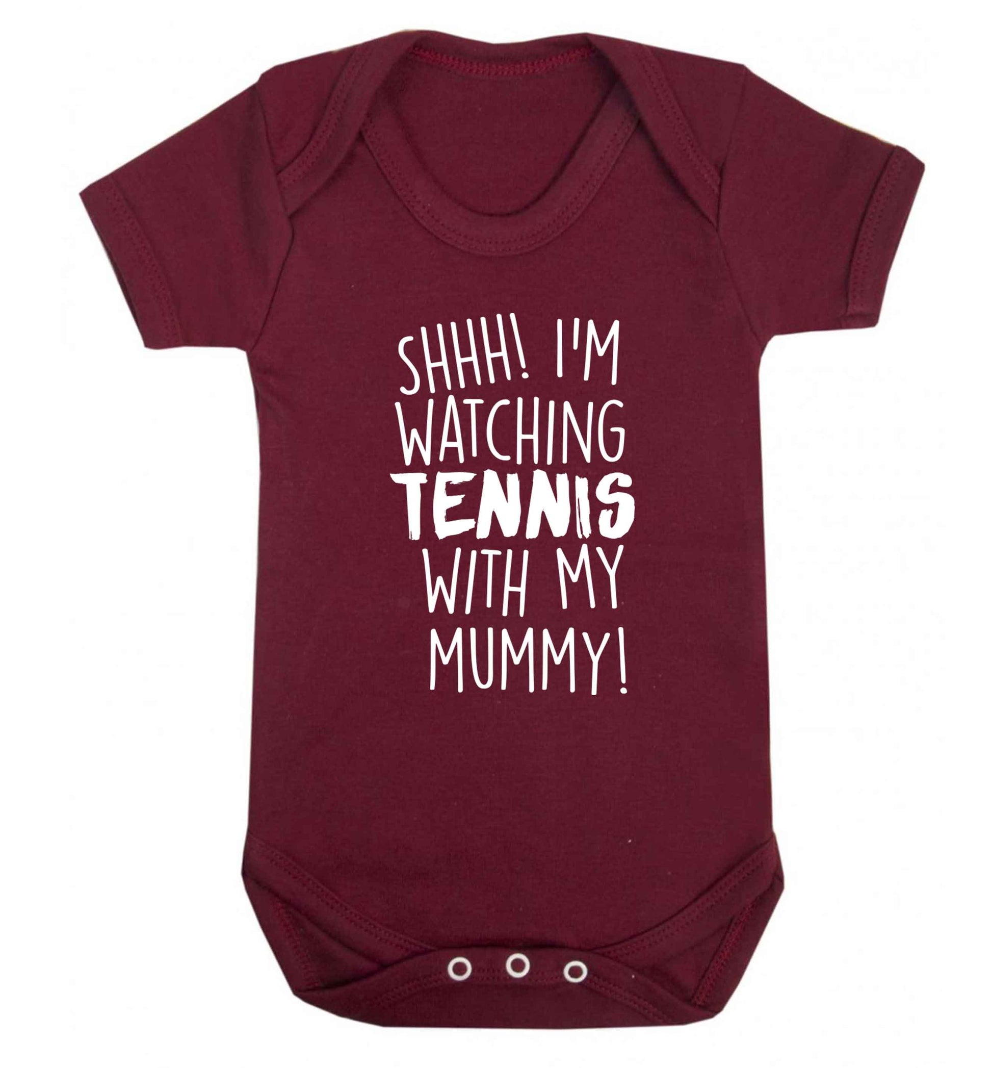 Shh! I'm watching tennis with my mummy! Baby Vest maroon 18-24 months