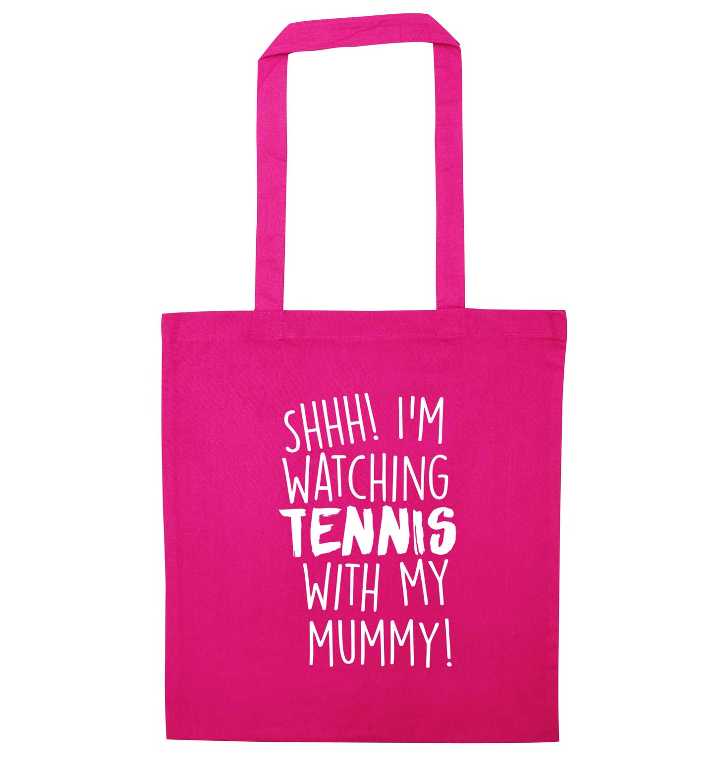 Shh! I'm watching tennis with my mummy! pink tote bag