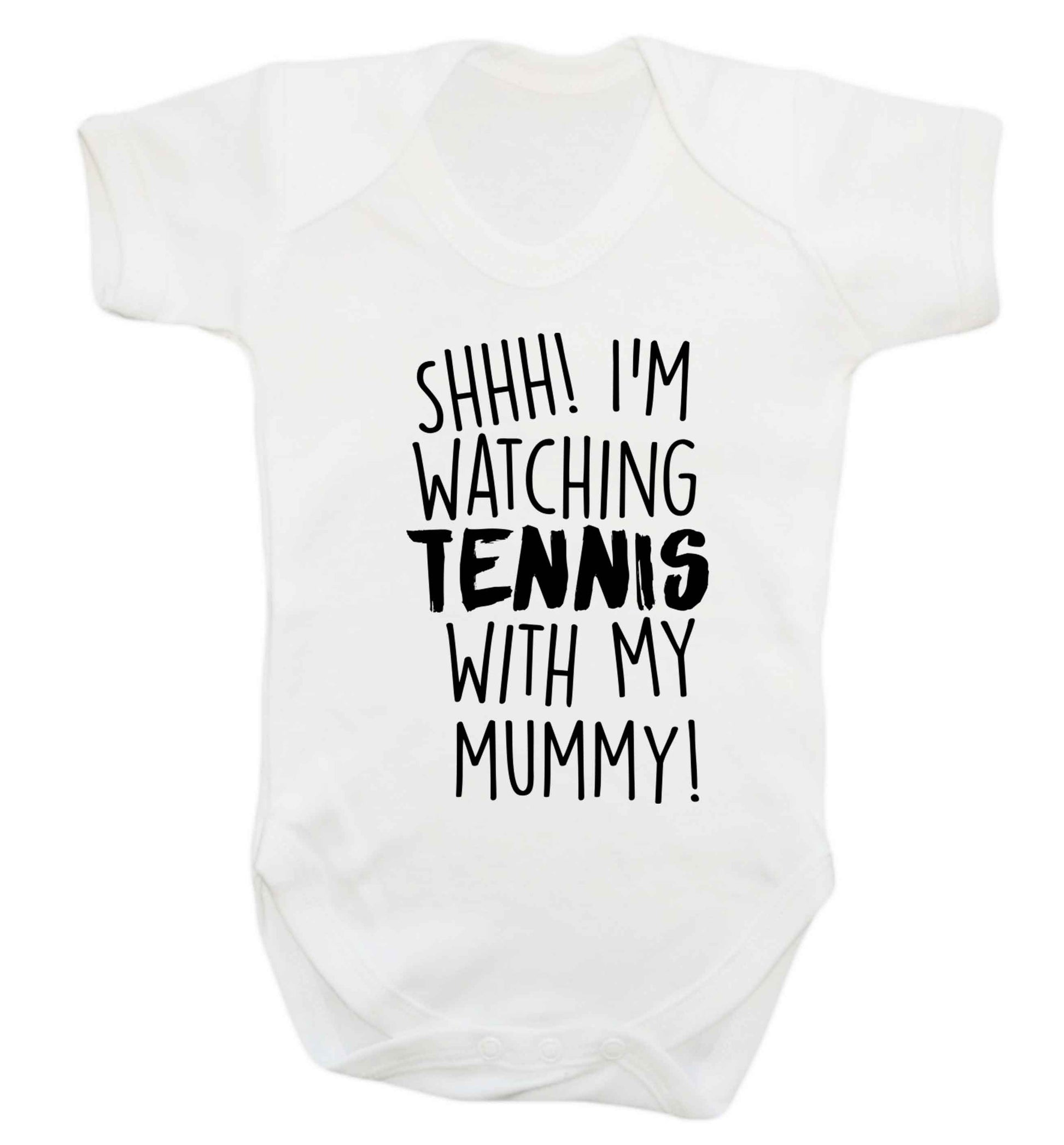 Shh! I'm watching tennis with my mummy! Baby Vest white 18-24 months