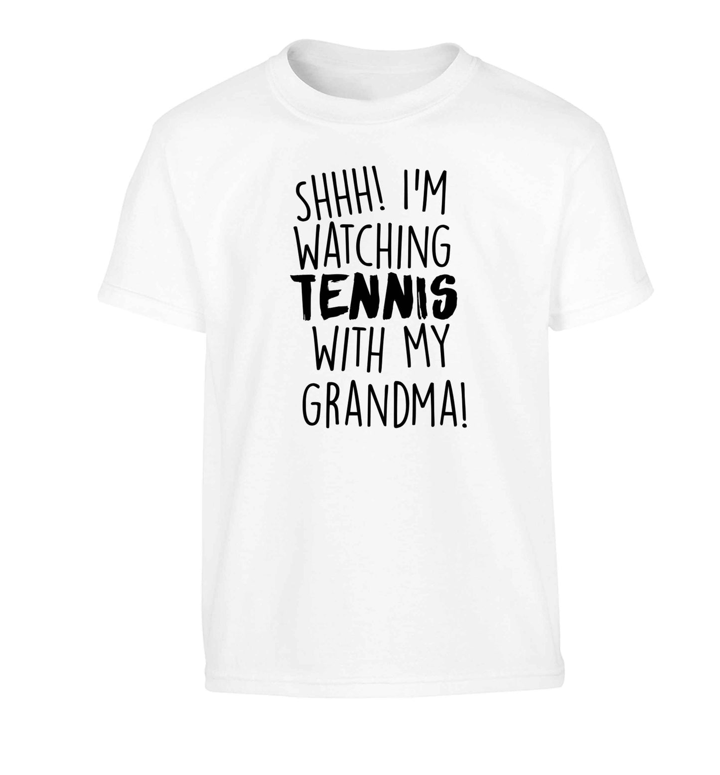 Shh! I'm watching tennis with my grandma! Children's white Tshirt 12-13 Years