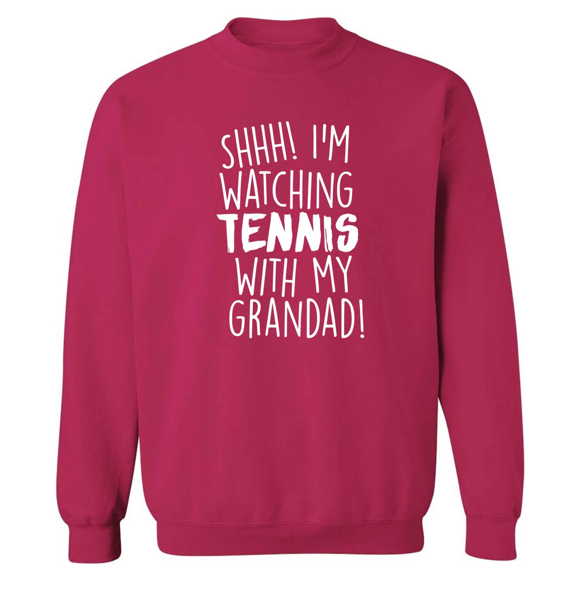 Shh! I'm watching tennis with my grandad! Adult's unisex pink Sweater 2XL