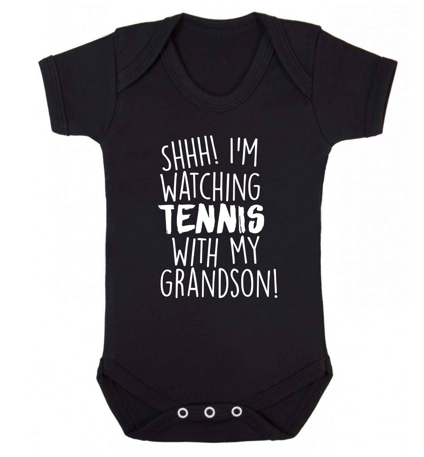 Shh! I'm watching tennis with my grandson! Baby Vest black 18-24 months