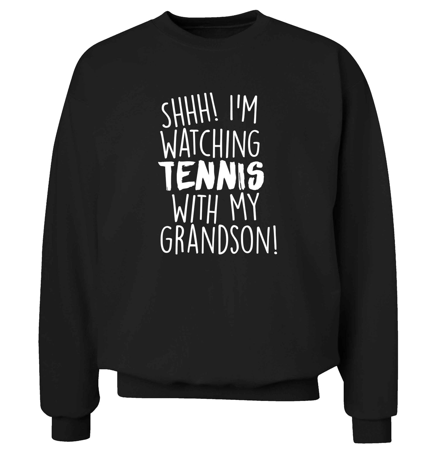 Shh! I'm watching tennis with my grandson! Adult's unisex black Sweater 2XL