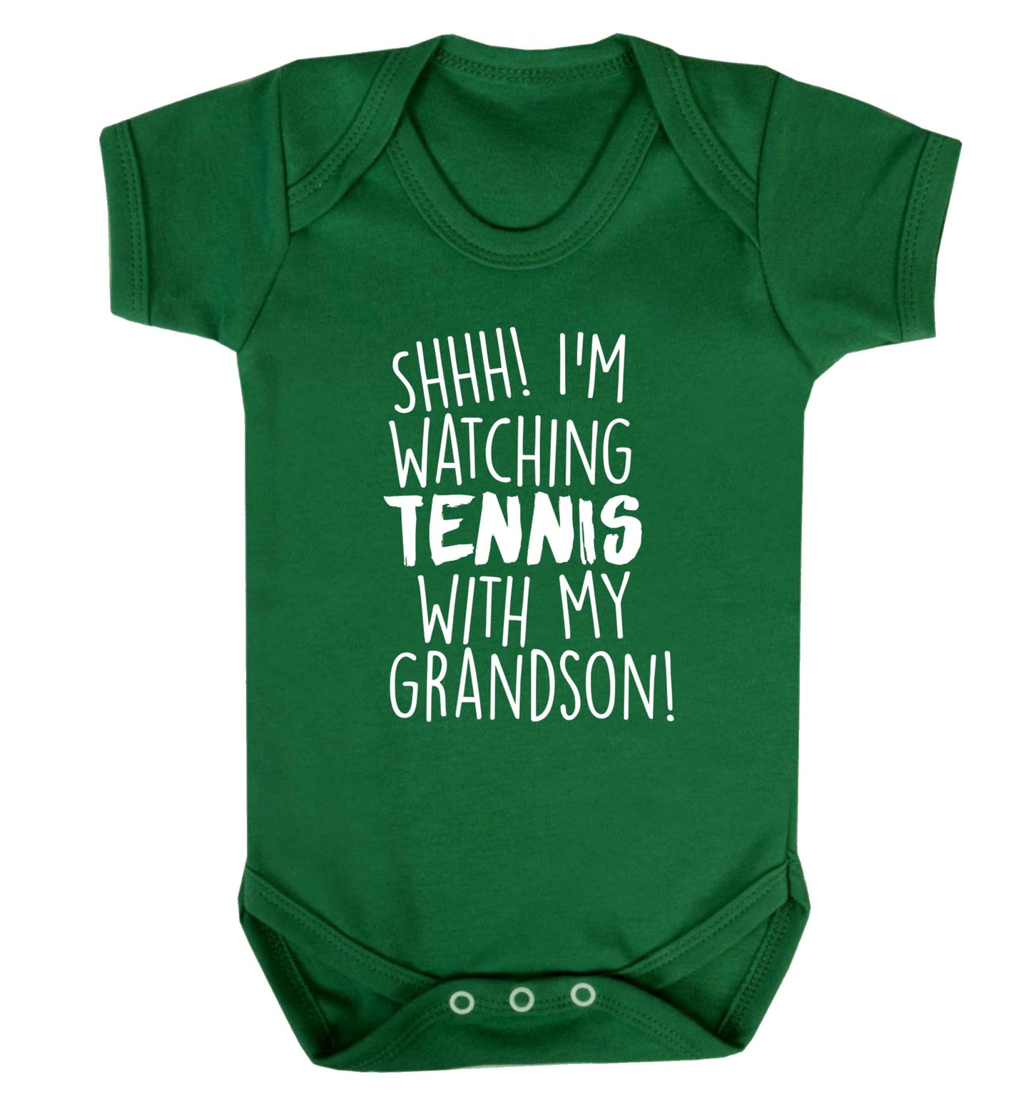 Shh! I'm watching tennis with my grandson! Baby Vest green 18-24 months