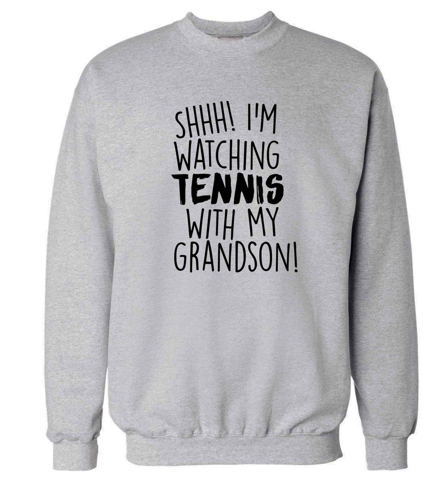 Shh! I'm watching tennis with my grandson! Adult's unisex grey Sweater 2XL