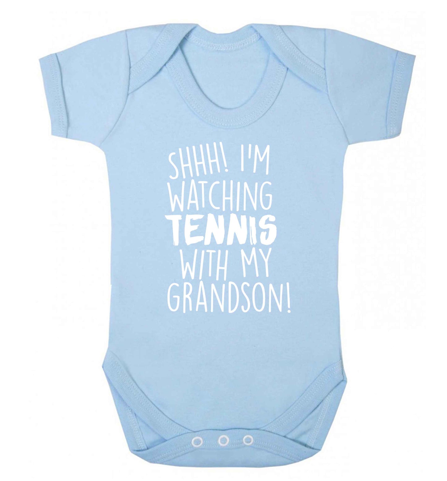 Shh! I'm watching tennis with my grandson! Baby Vest pale blue 18-24 months