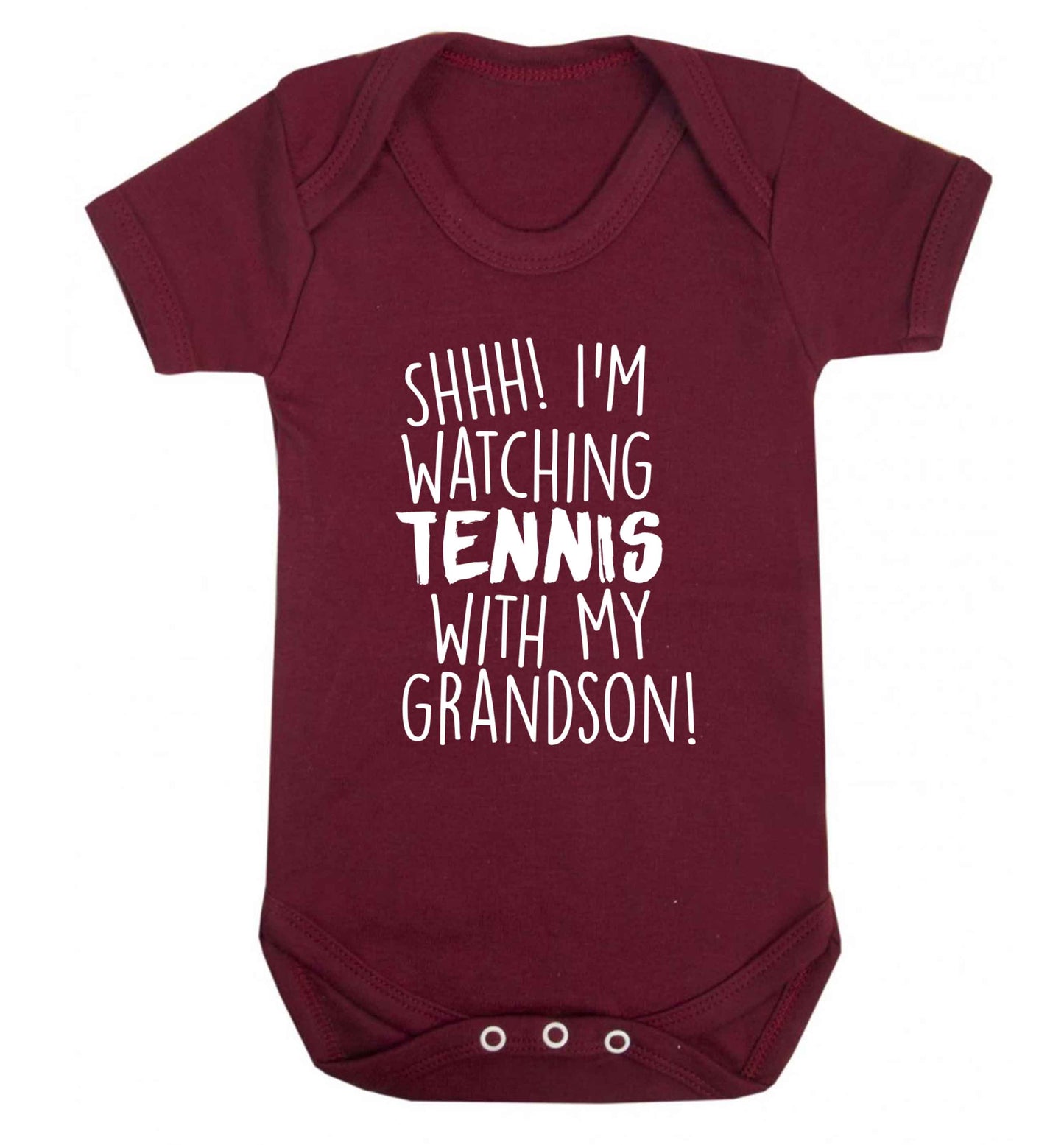 Shh! I'm watching tennis with my grandson! Baby Vest maroon 18-24 months