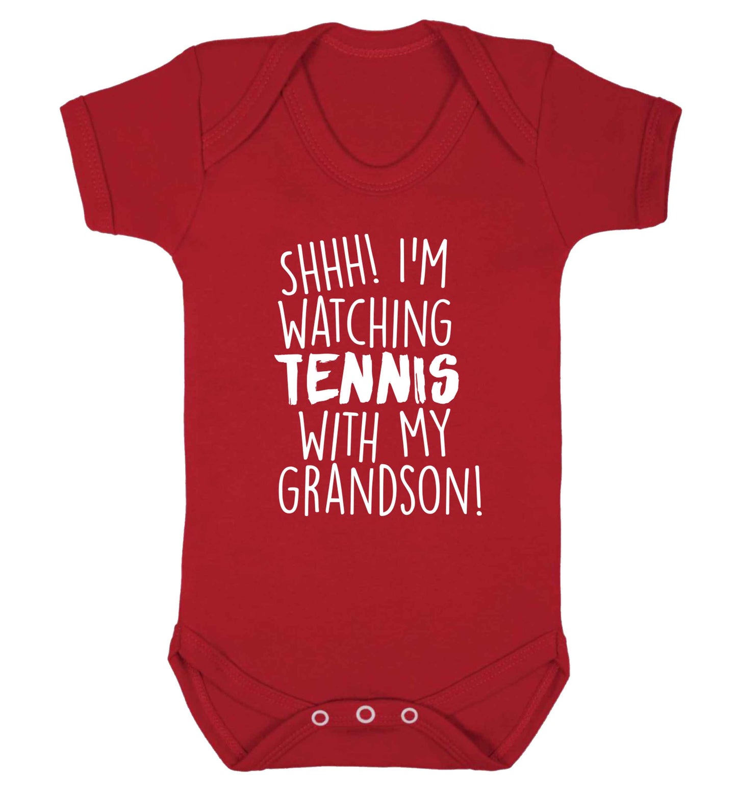 Shh! I'm watching tennis with my grandson! Baby Vest red 18-24 months