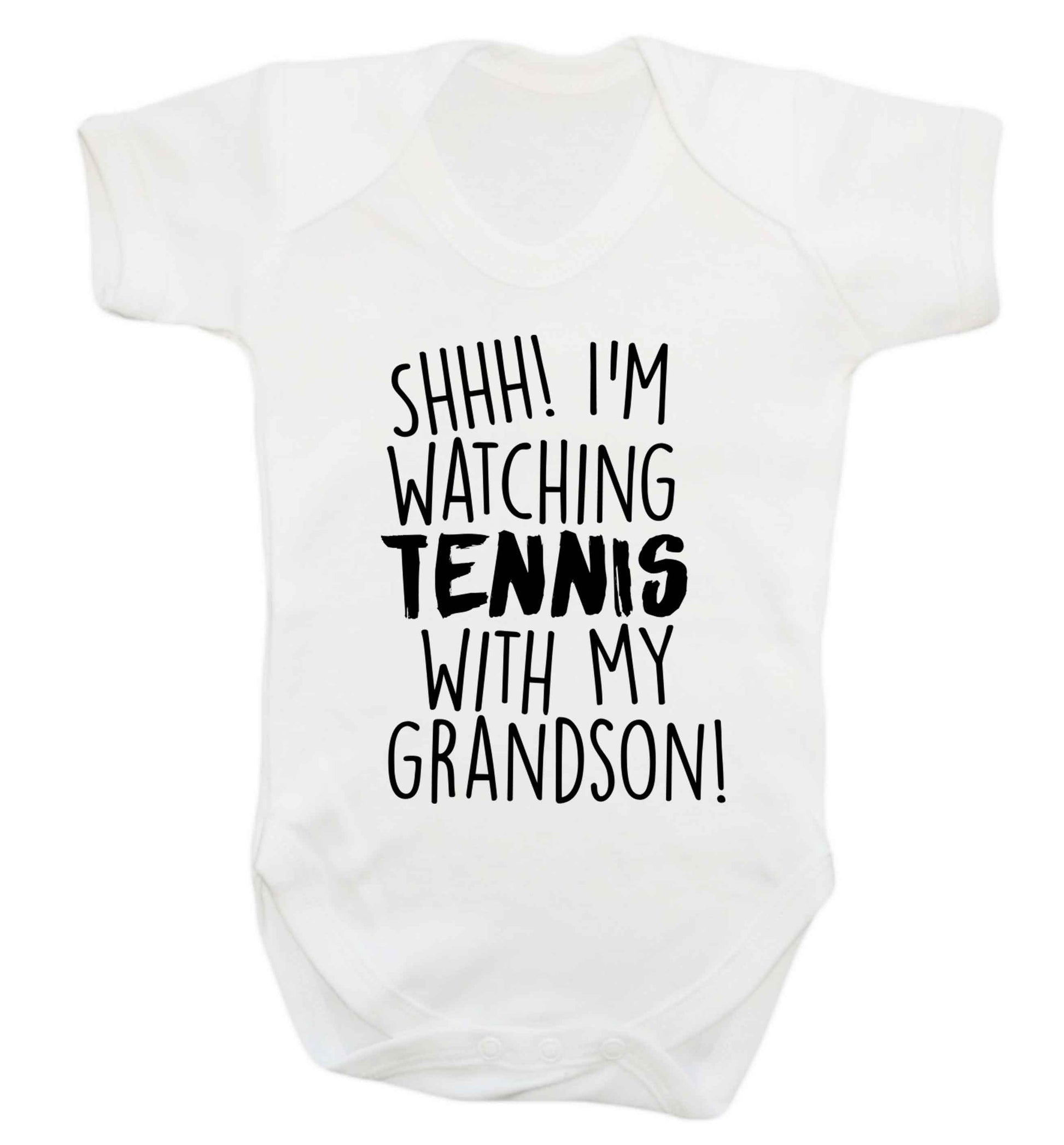Shh! I'm watching tennis with my grandson! Baby Vest white 18-24 months