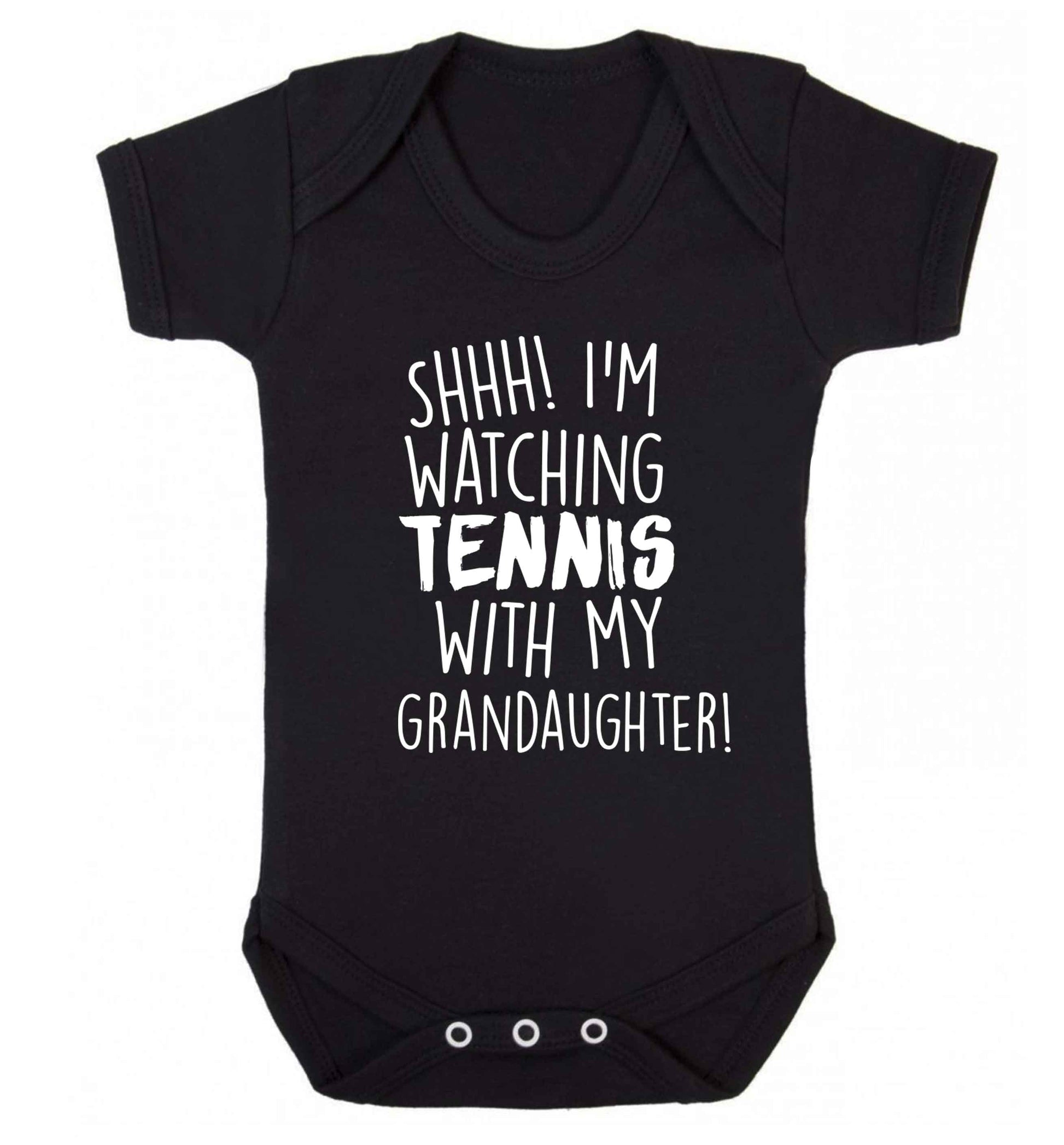 Shh! I'm watching tennis with my granddaughter! Baby Vest black 18-24 months
