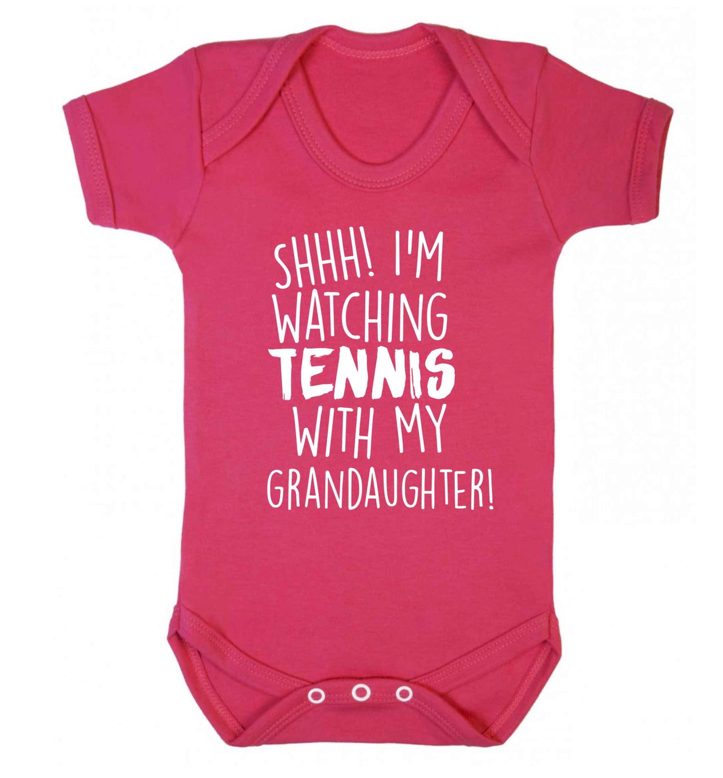 Shh! I'm watching tennis with my granddaughter! Baby Vest dark pink 18-24 months