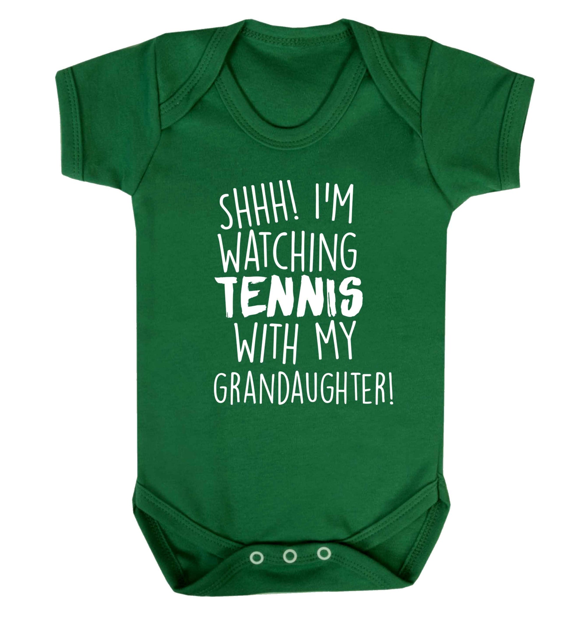 Shh! I'm watching tennis with my granddaughter! Baby Vest green 18-24 months
