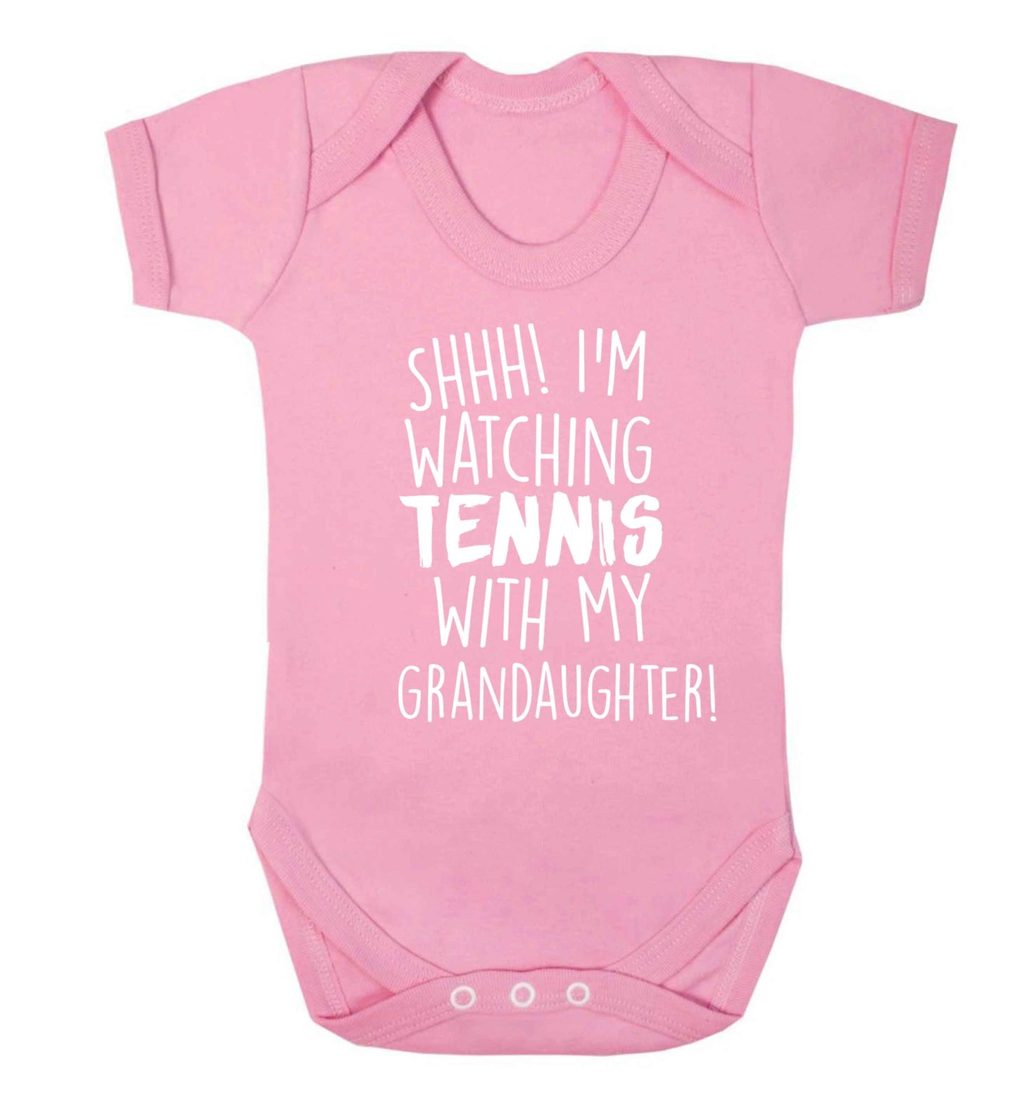 Shh! I'm watching tennis with my granddaughter! Baby Vest pale pink 18-24 months