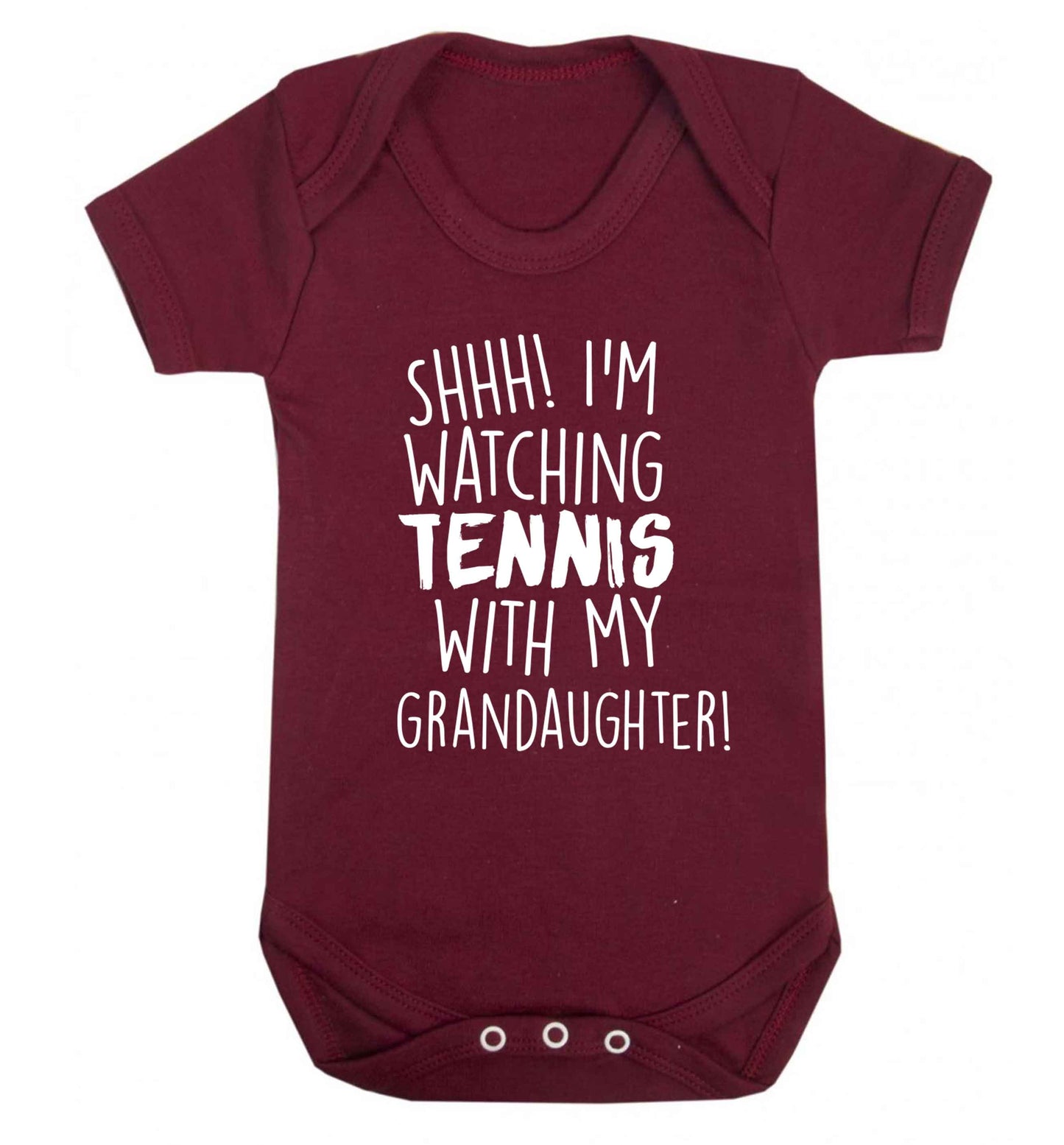 Shh! I'm watching tennis with my granddaughter! Baby Vest maroon 18-24 months