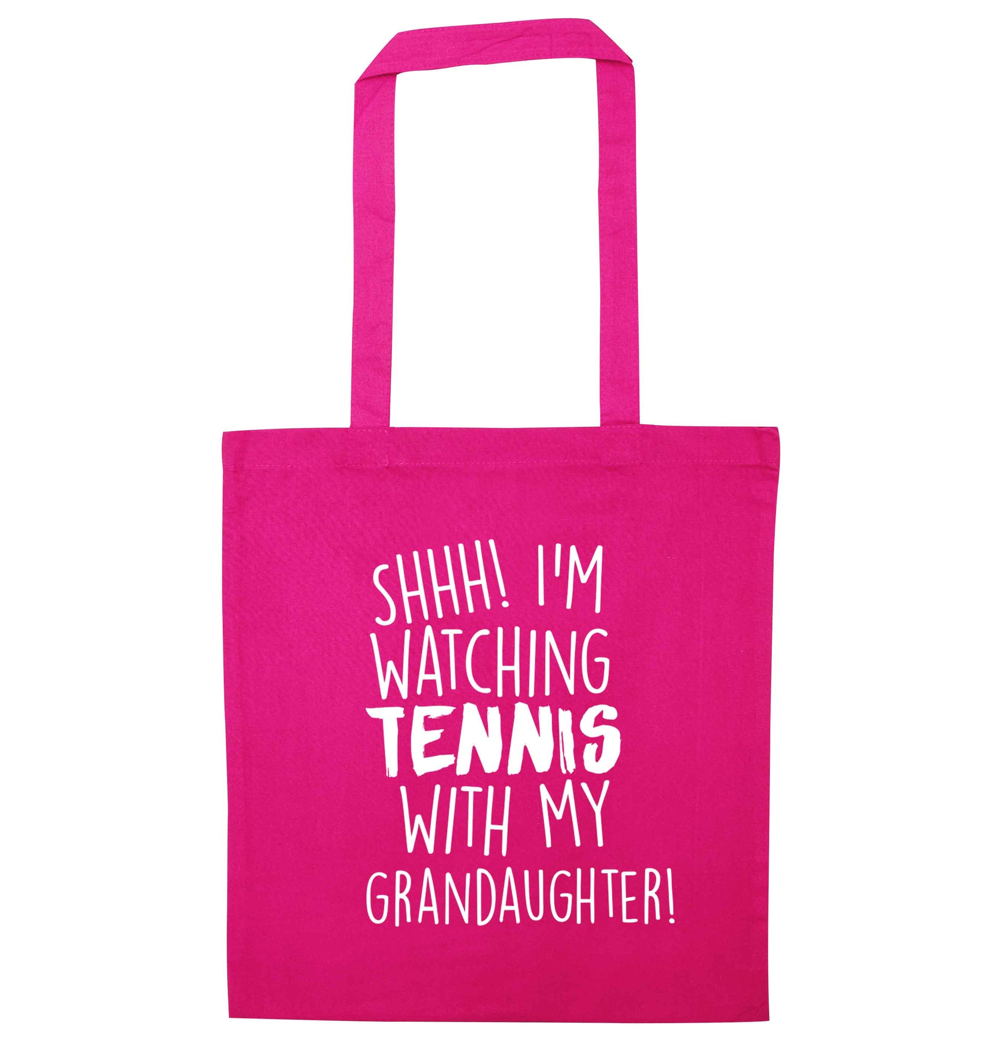 Shh! I'm watching tennis with my granddaughter! pink tote bag