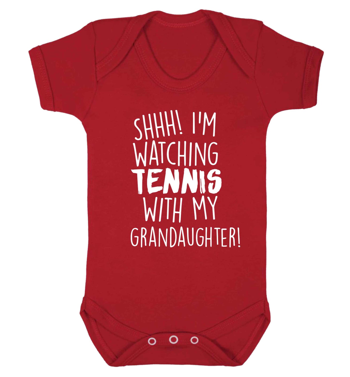 Shh! I'm watching tennis with my granddaughter! Baby Vest red 18-24 months