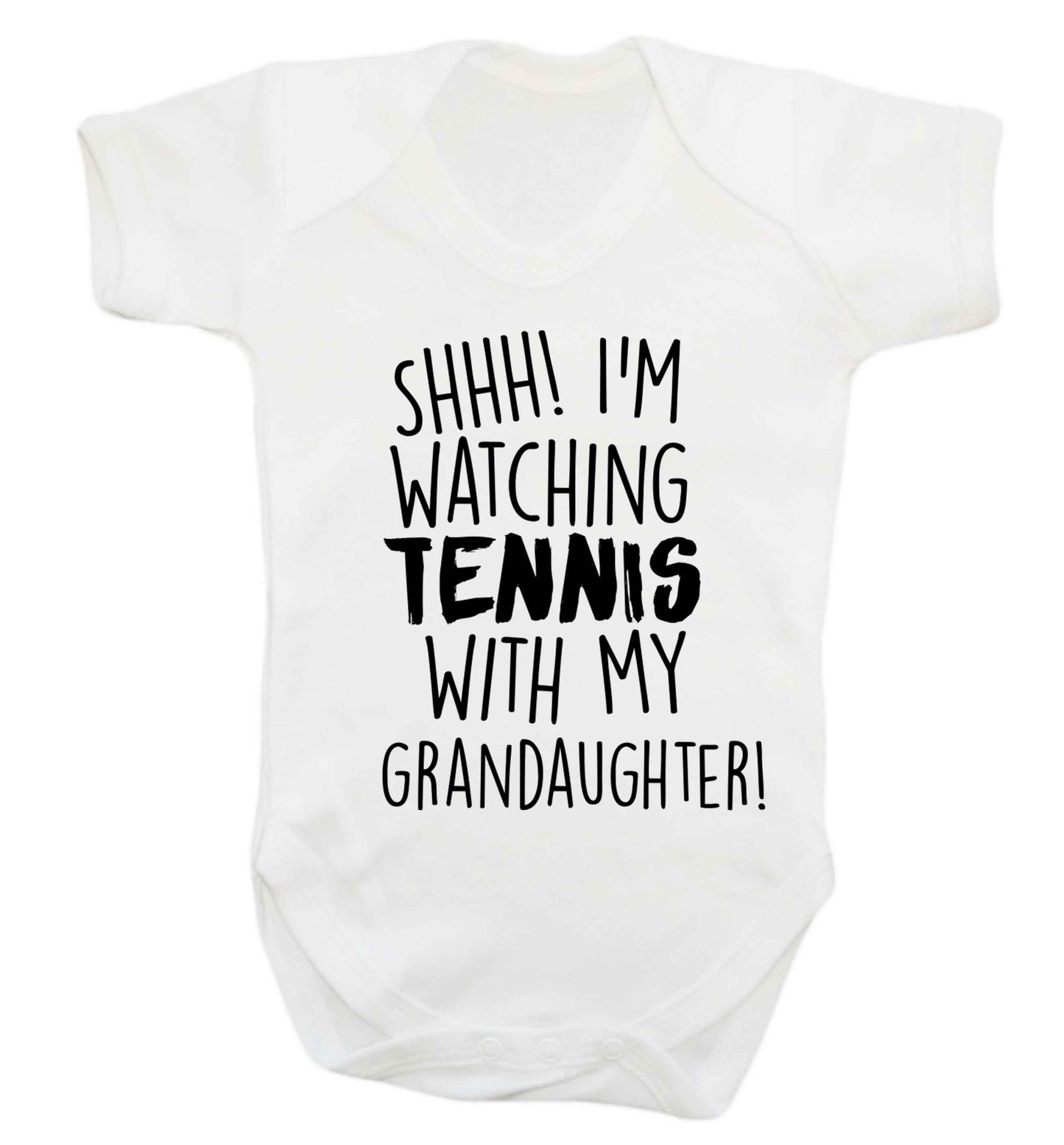 Shh! I'm watching tennis with my granddaughter! Baby Vest white 18-24 months