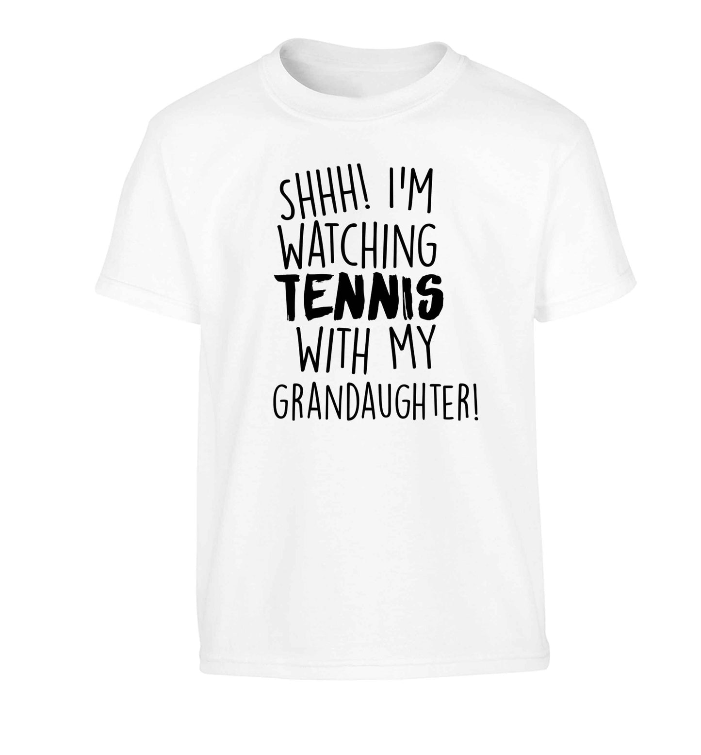 Shh! I'm watching tennis with my granddaughter! Children's white Tshirt 12-13 Years