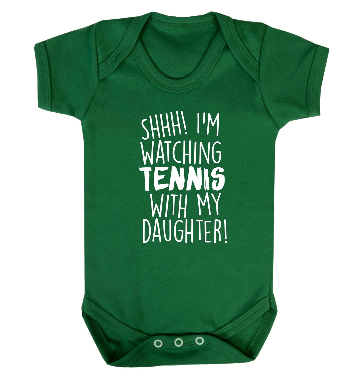 Shh! I'm watching tennis with my daughter! Baby Vest green 18-24 months